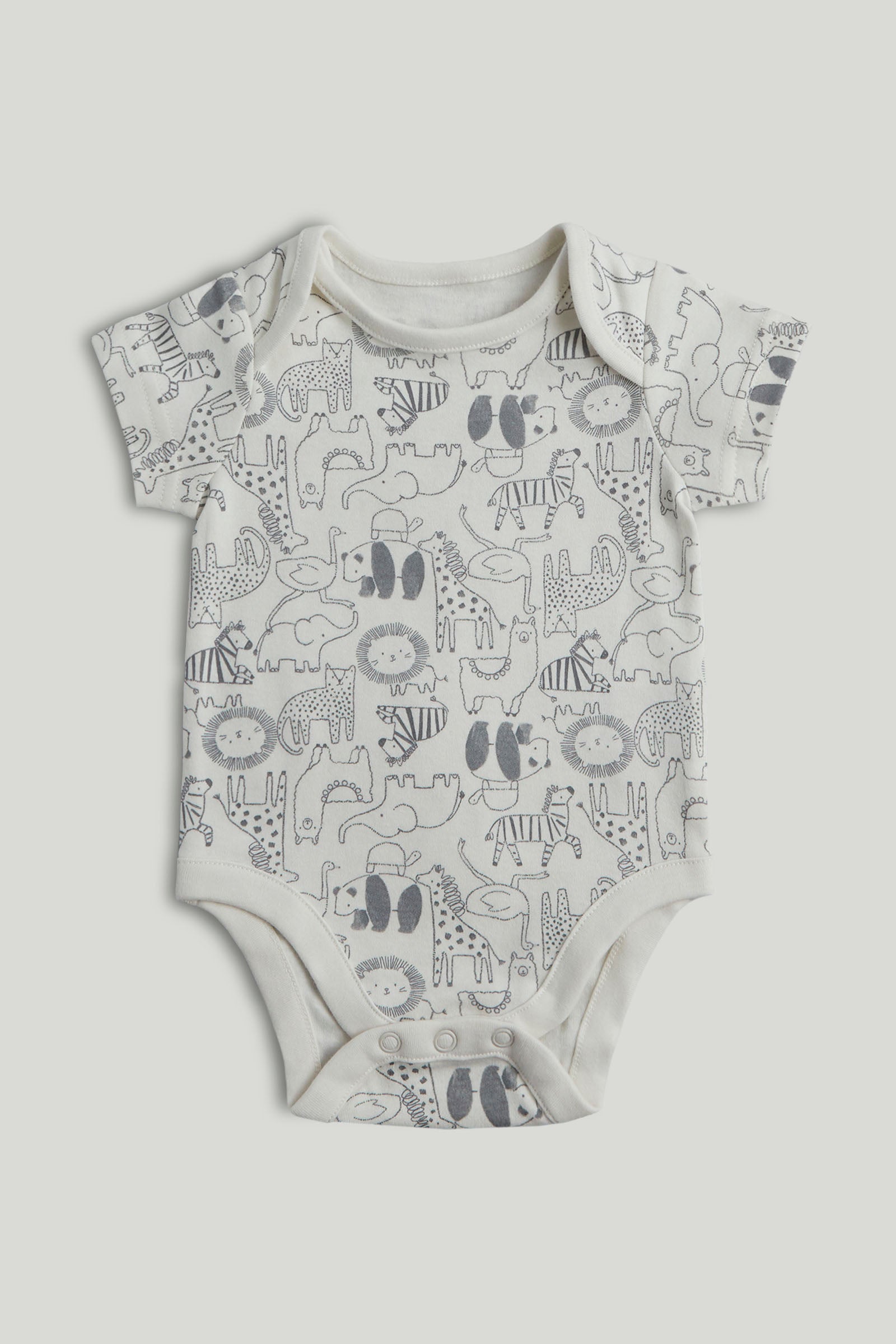 Unisex Multi Mono Print Cotton Regular Fit 5-Pack Short Sleeve Bodysuits