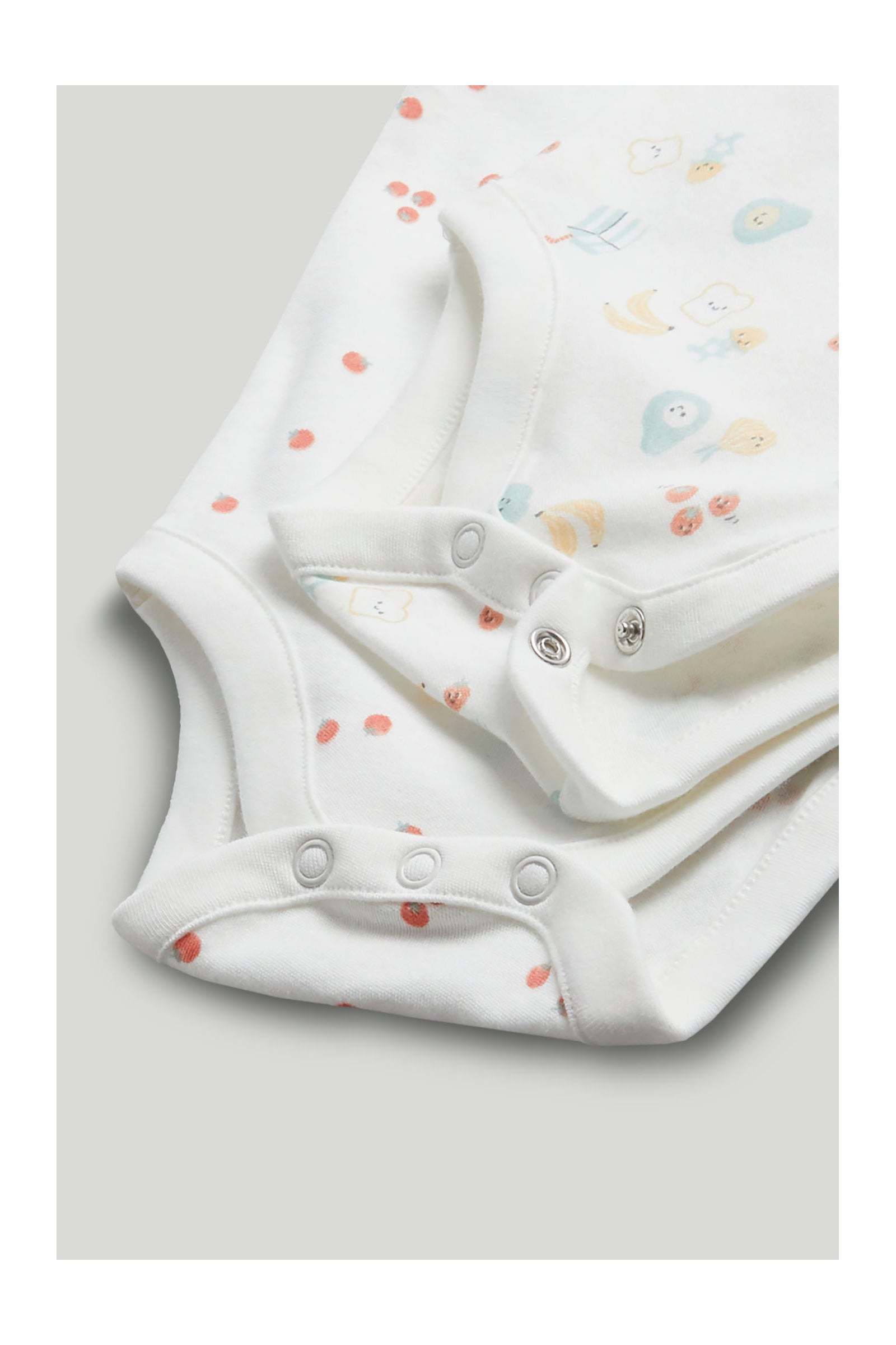 Unisex Multi Breakfast Print Cotton Regular Fit 5-Pack Short Sleeve Bodysuits