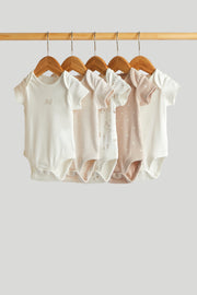 Multi Print Cotton Regular Fit 5-Pack Short Sleeve Bodysuits
