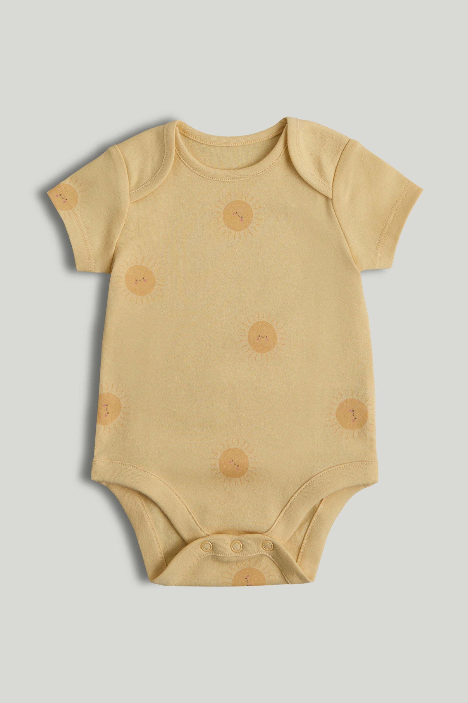 Multi Solid Cotton Blend Regular Fit 5-Pack Short Sleeve Bodysuits