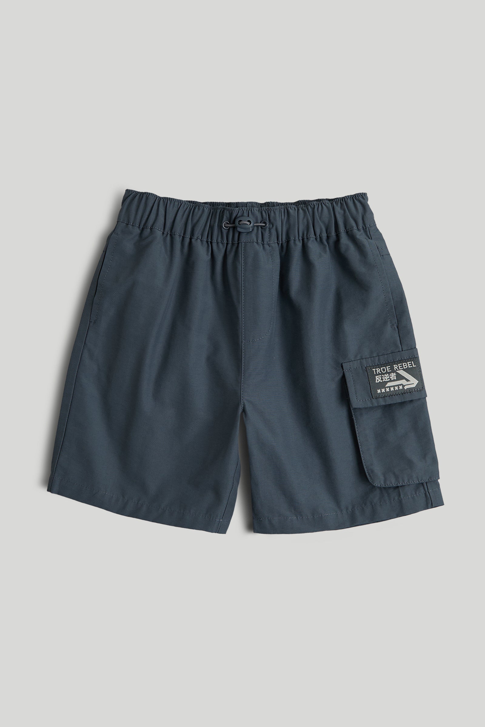 Boys Dark Grey Cotton Nylon Ripstop Shorts