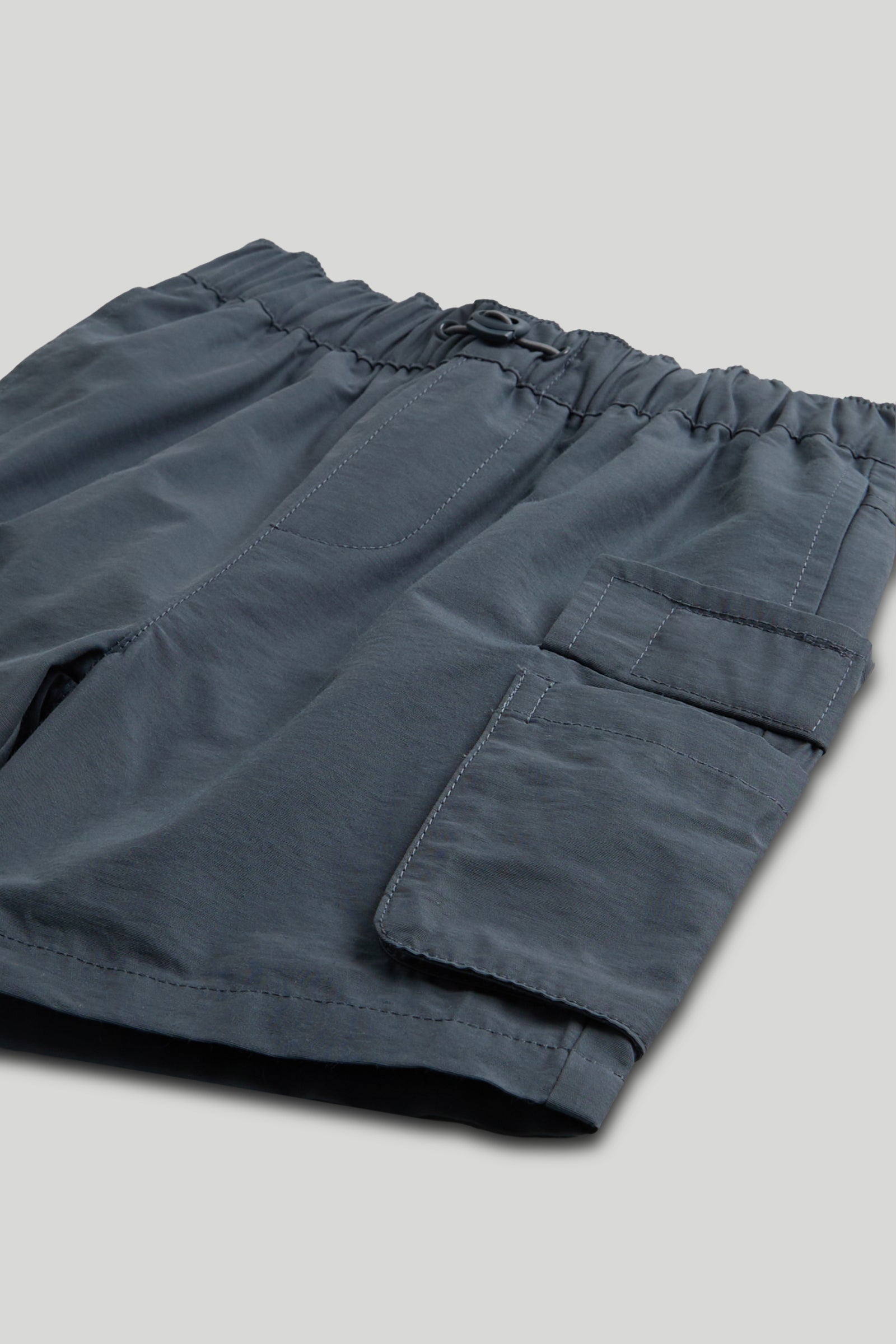 Boys Dark Grey Cotton Nylon Ripstop Shorts