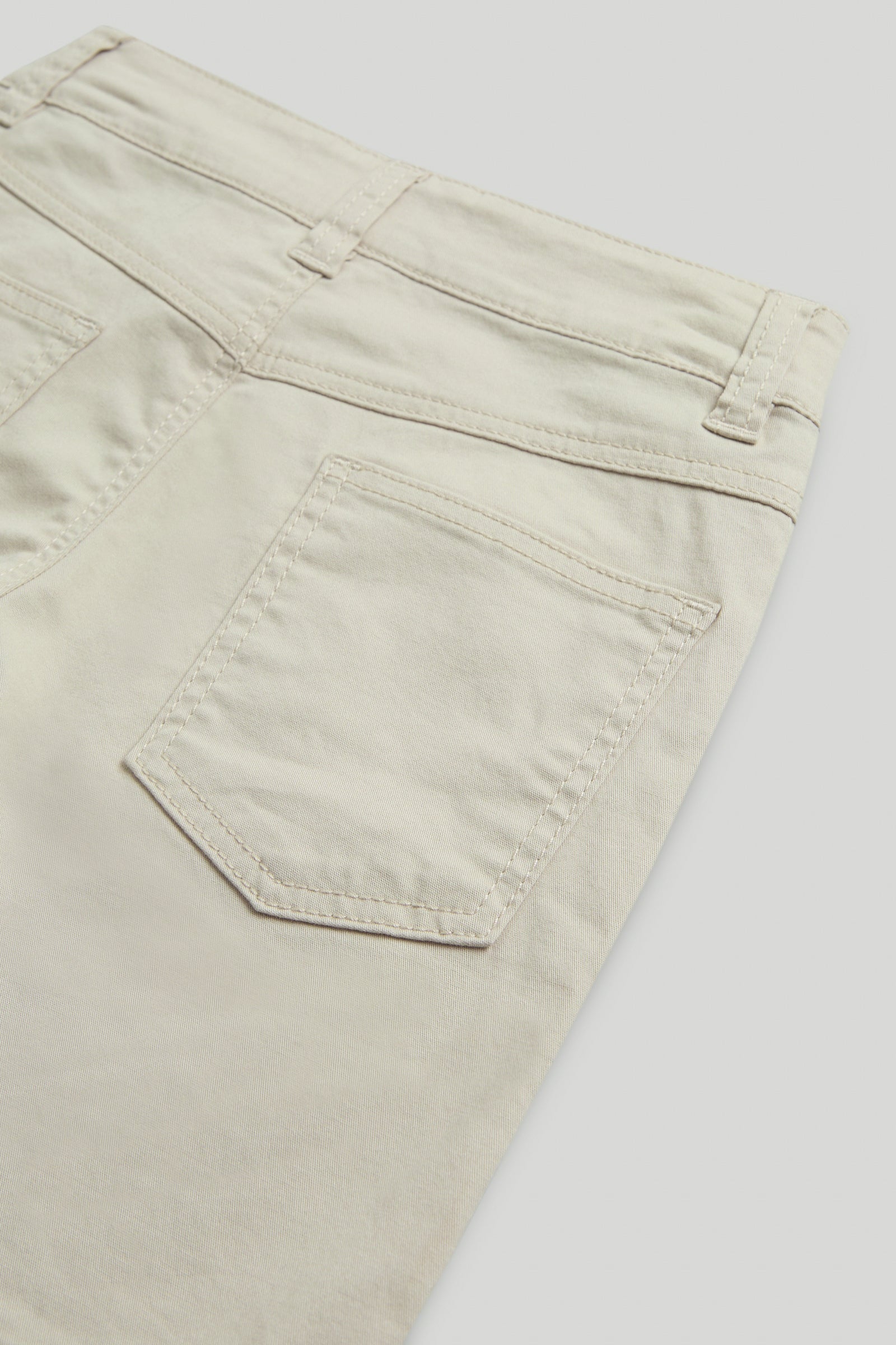 Boys Neutral Cotton Twill Denim Shorts – Regular Fit