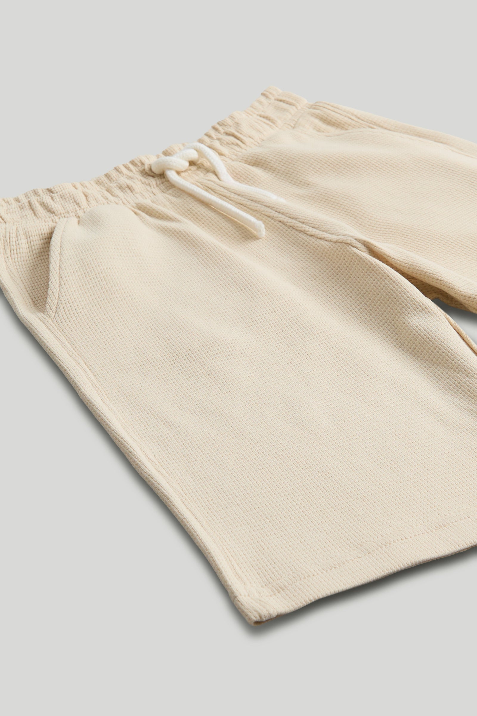 Boys Neutral Cotton Waffle T-Shirt & Shorts Set