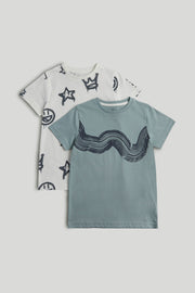 Boys Multi Cotton Printed T-Shirts Pack of 2