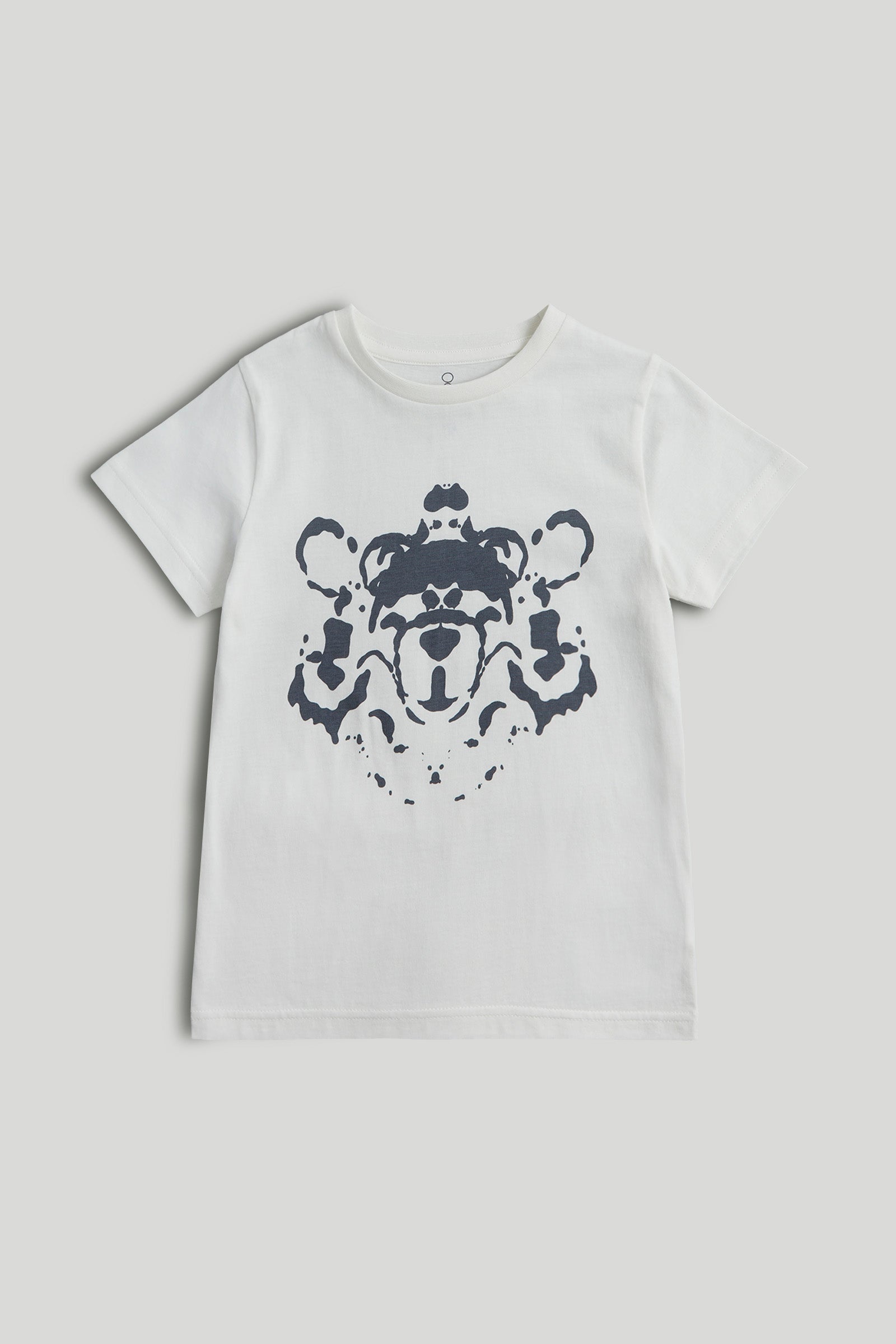 Boys White Cotton Ink Graphic T-Shirt