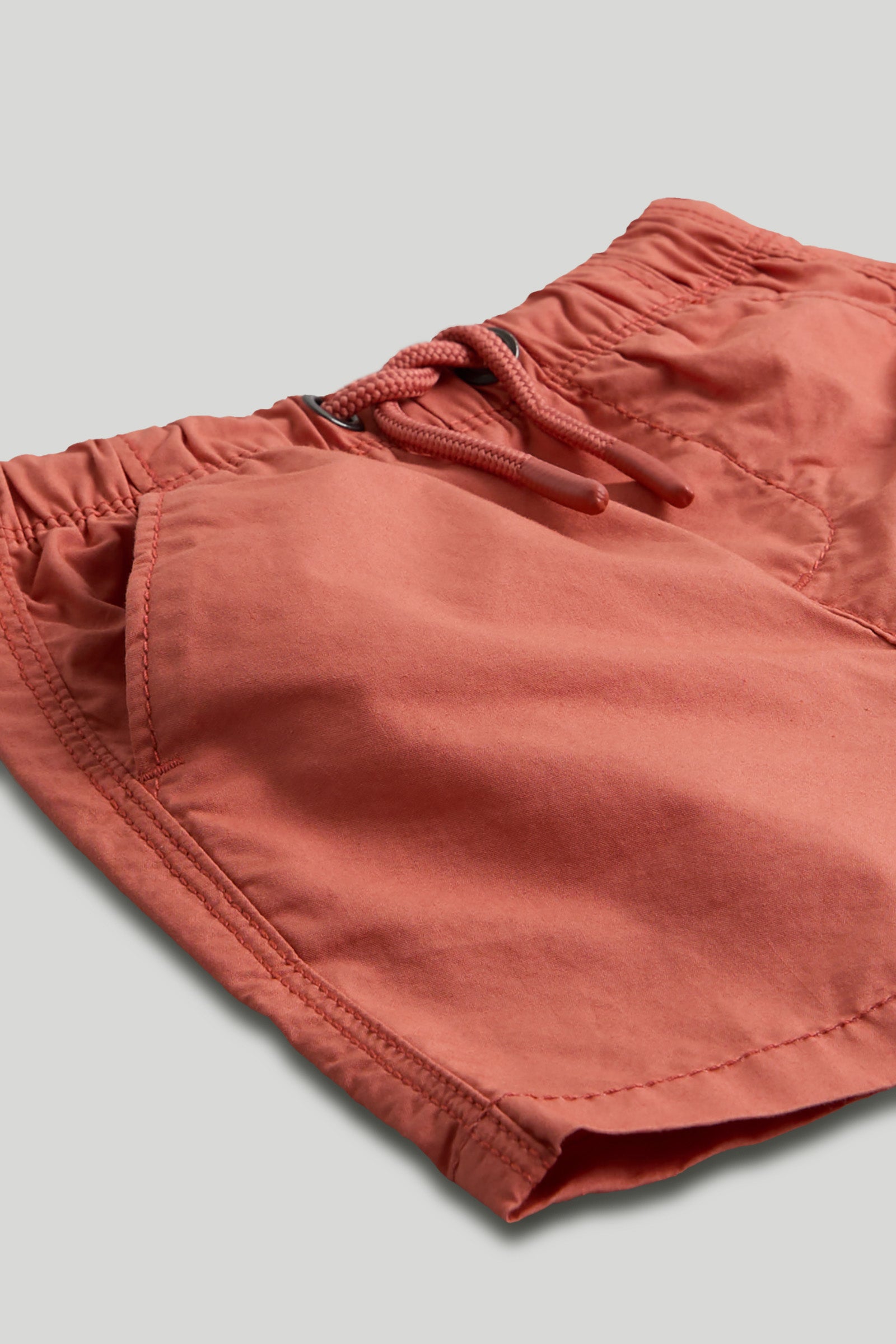 Boys Dark Orange Cotton Poplin Regular Fit Casual Shorts