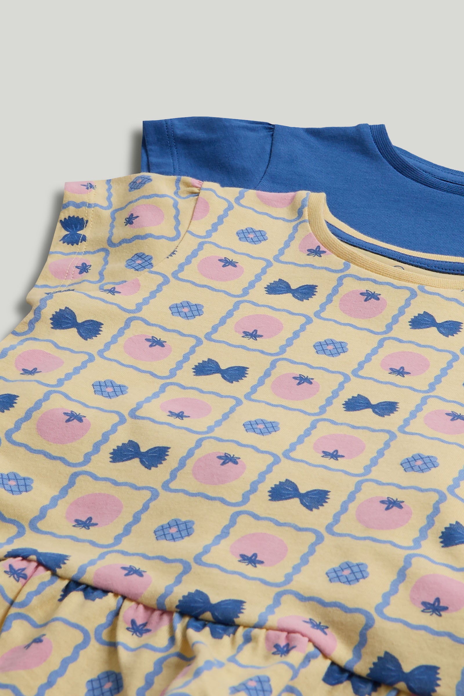 Girls Multi Cotton Printed Peplum T-Shirts Pack of 2