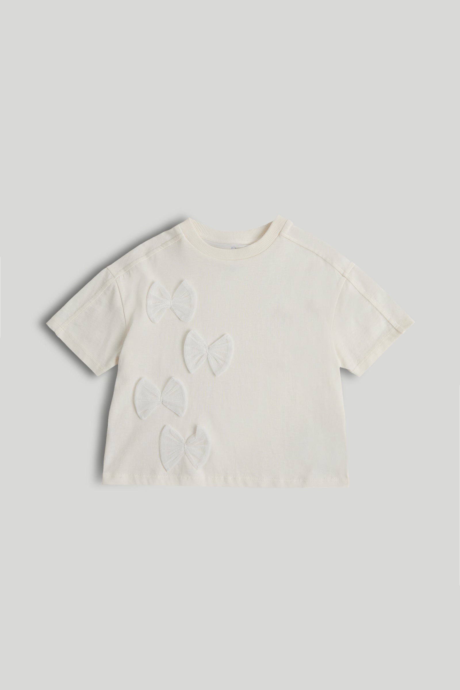 Baby Girls Cream Cotton 3D Printed T-Shirt