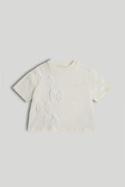 Baby Girls Cream Cotton 3D Printed T-Shirt