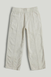 Boys Light Brown Viscose Linen Pull-On Trousers