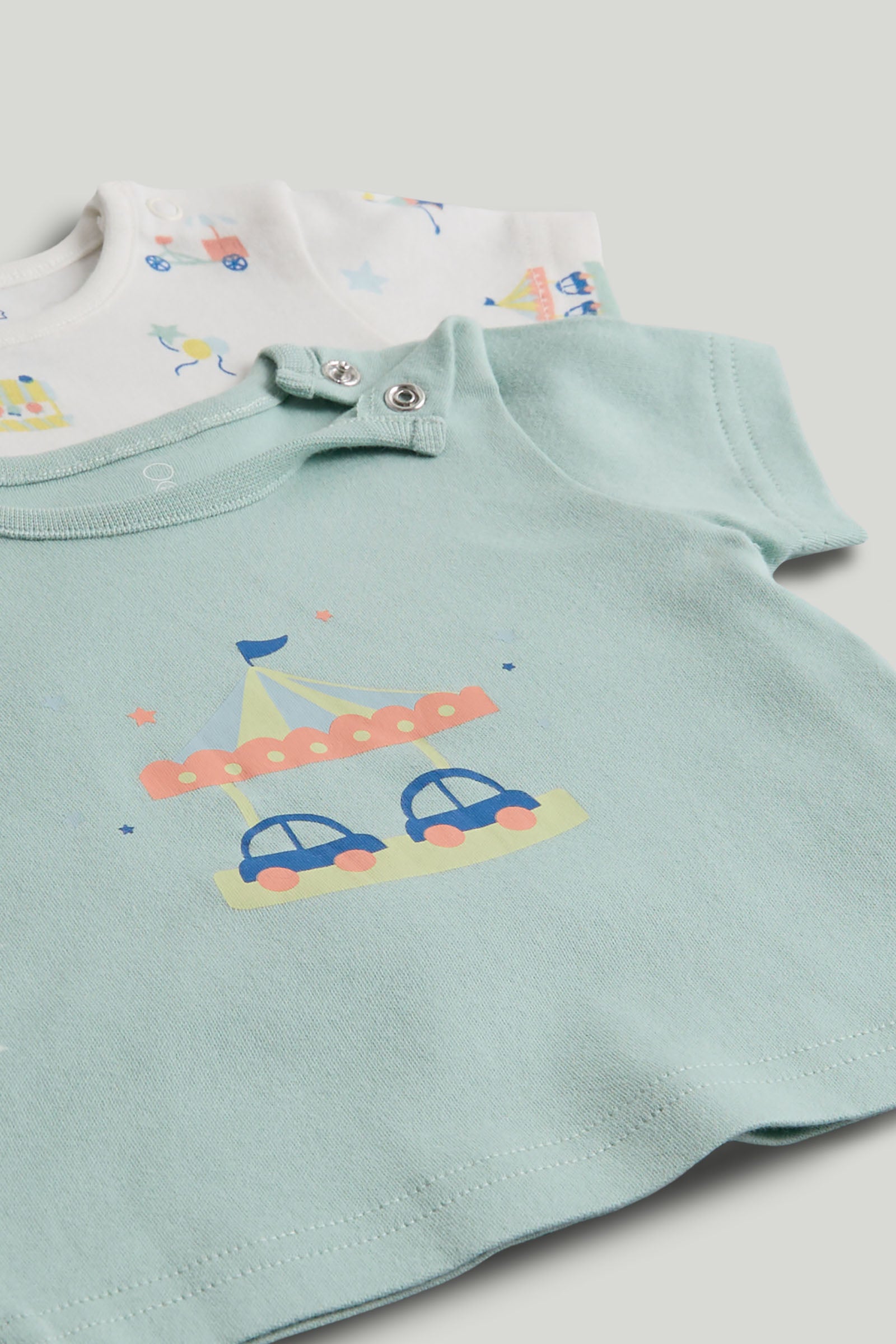 Boys Multi Carnival Print Cotton Regular Fit 2-Pack Shortie Pyjama Set