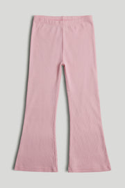 Girls Cotton Blend Flared Leggings in Pink