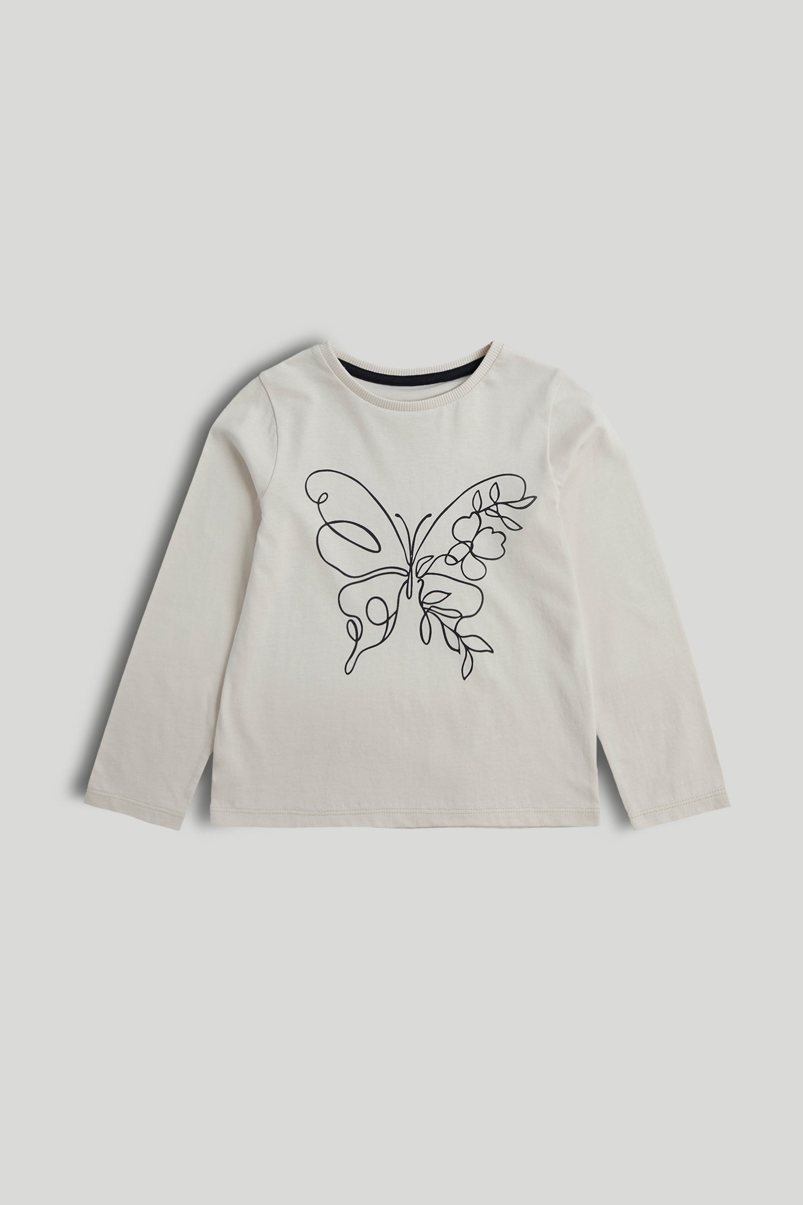 Boys Printed Cotton Long Sleeve T-Shirt in Brown