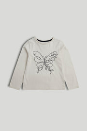 Boys Printed Cotton Long Sleeve T-Shirt in Brown