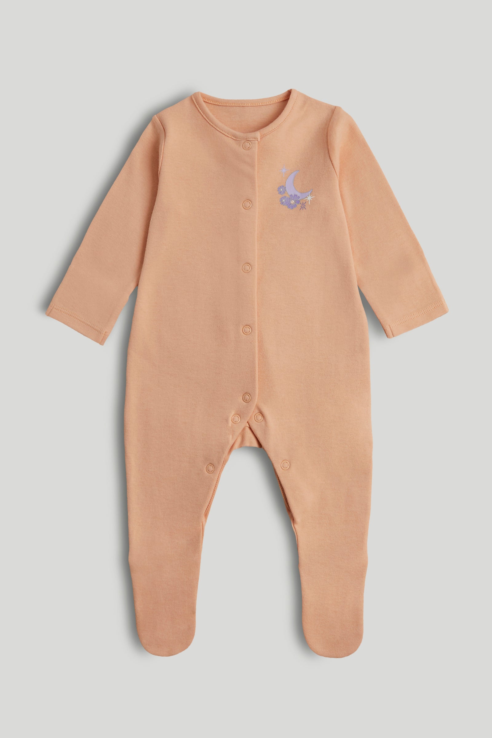 Girls Multi Celestial Print Cotton Regular Fit 3-Pack Sleepsuits