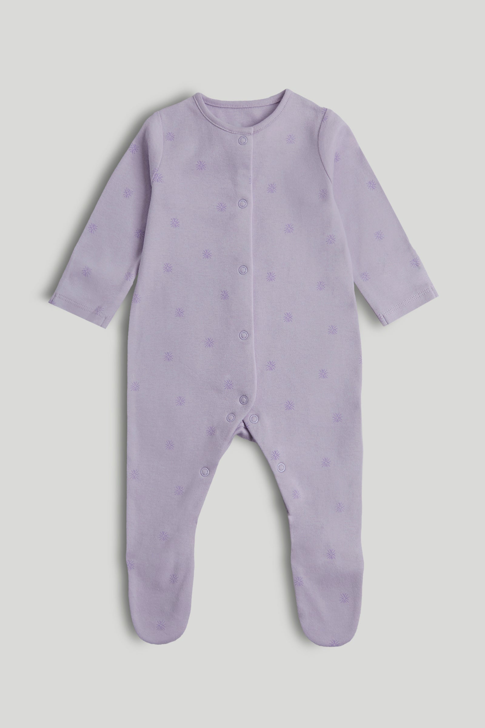 Girls Multi Celestial Print Cotton Regular Fit 3-Pack Sleepsuits