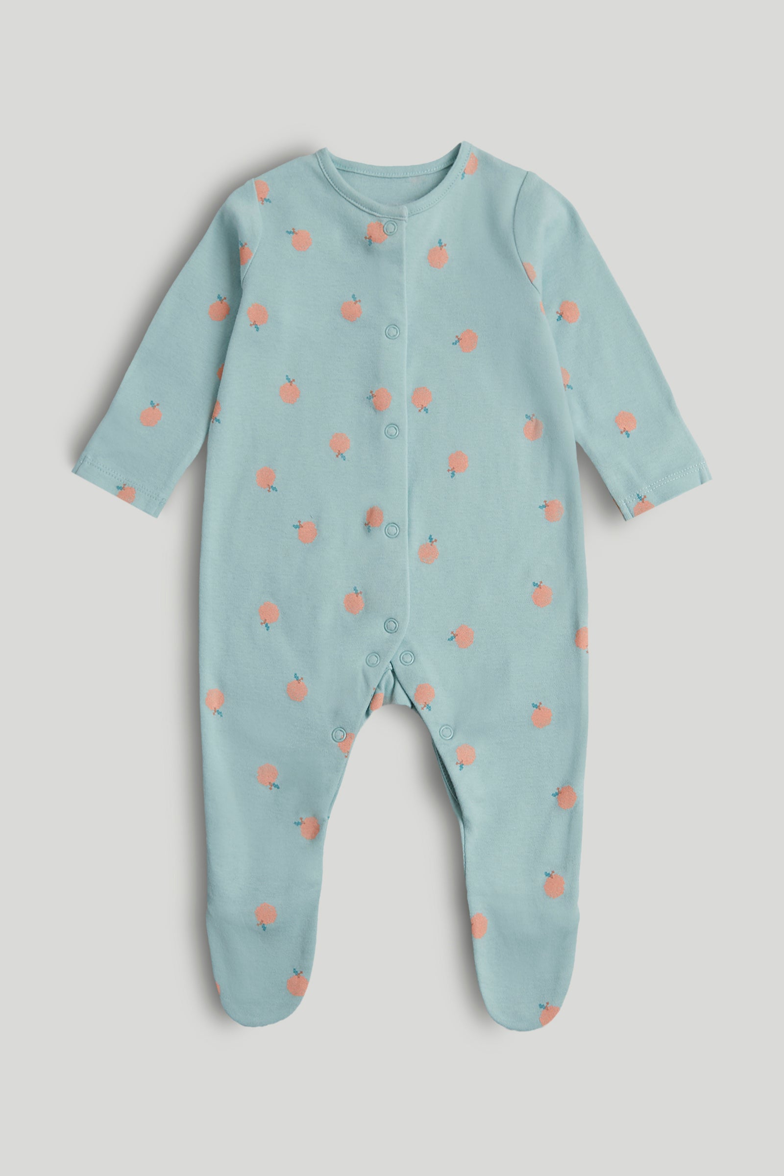 Girls Multi Fruit Print Cotton Regular Fit 3-Pack Sleepsuits