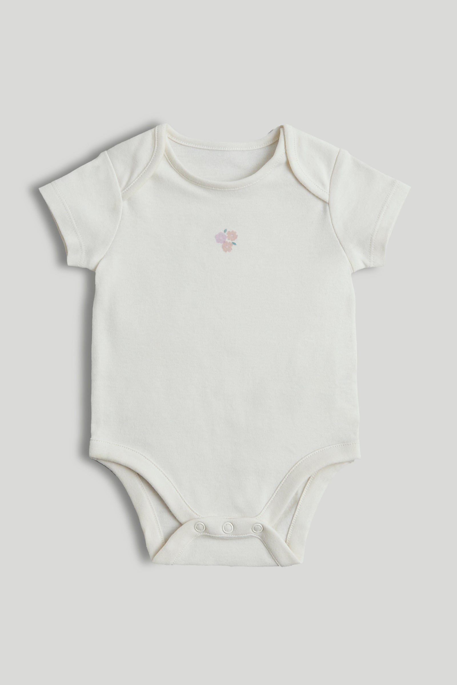 Girls Multi Little Bird Print Cotton Regular Fit 5-Pack Short Sleeve Bodysuits