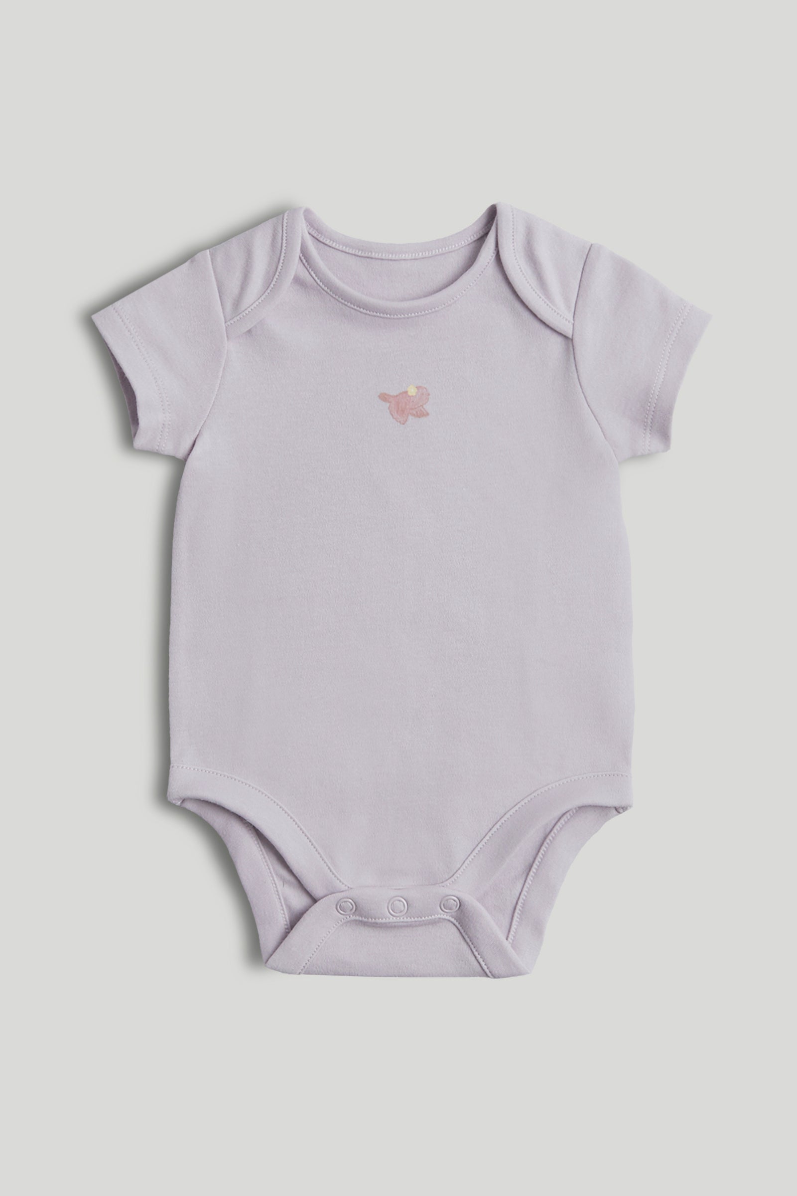 Girls Multi Little Bird Print Cotton Regular Fit 5-Pack Short Sleeve Bodysuits