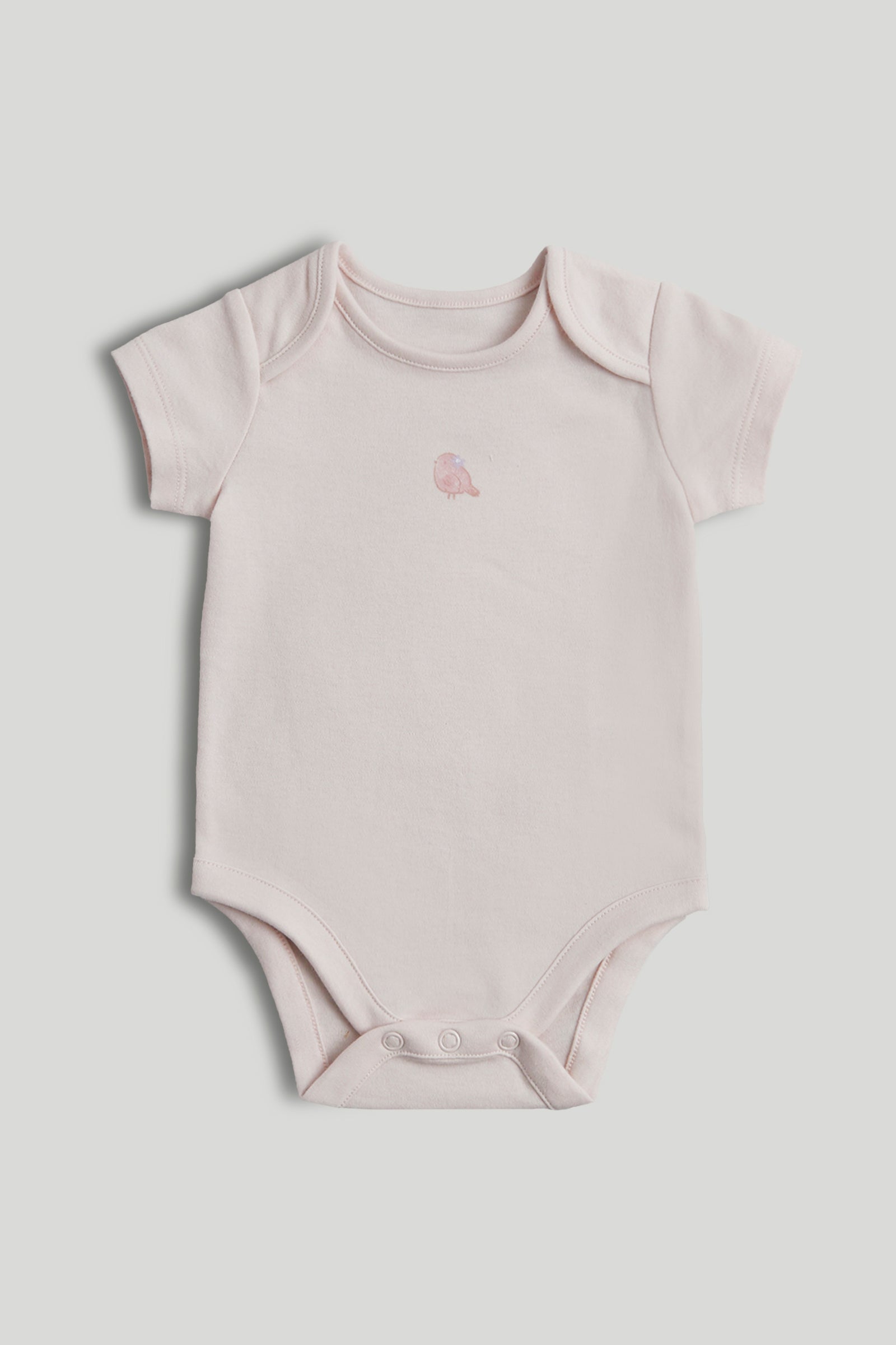 Girls Multi Little Bird Print Cotton Regular Fit 5-Pack Short Sleeve Bodysuits