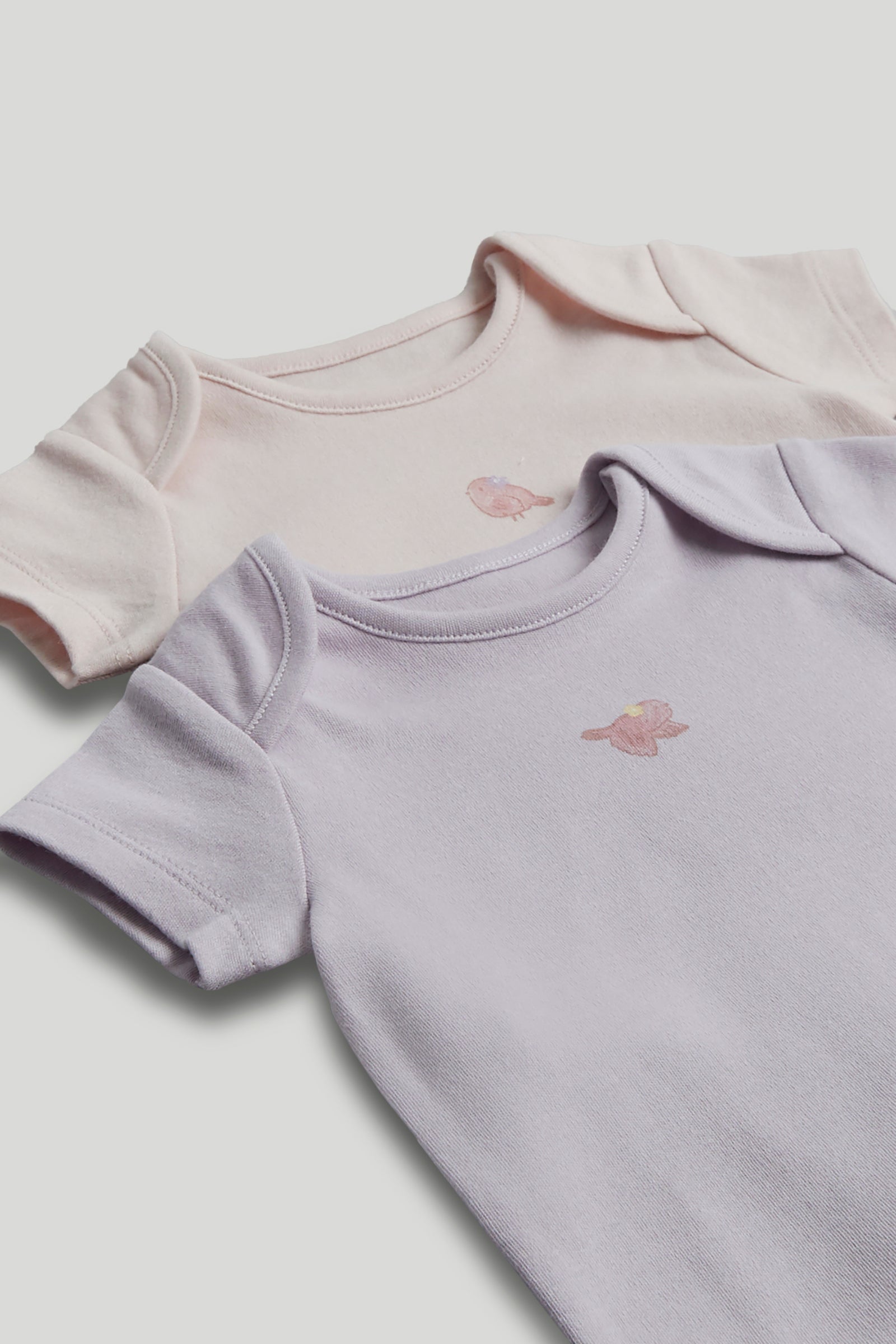 Girls Multi Little Bird Print Cotton Regular Fit 5-Pack Short Sleeve Bodysuits