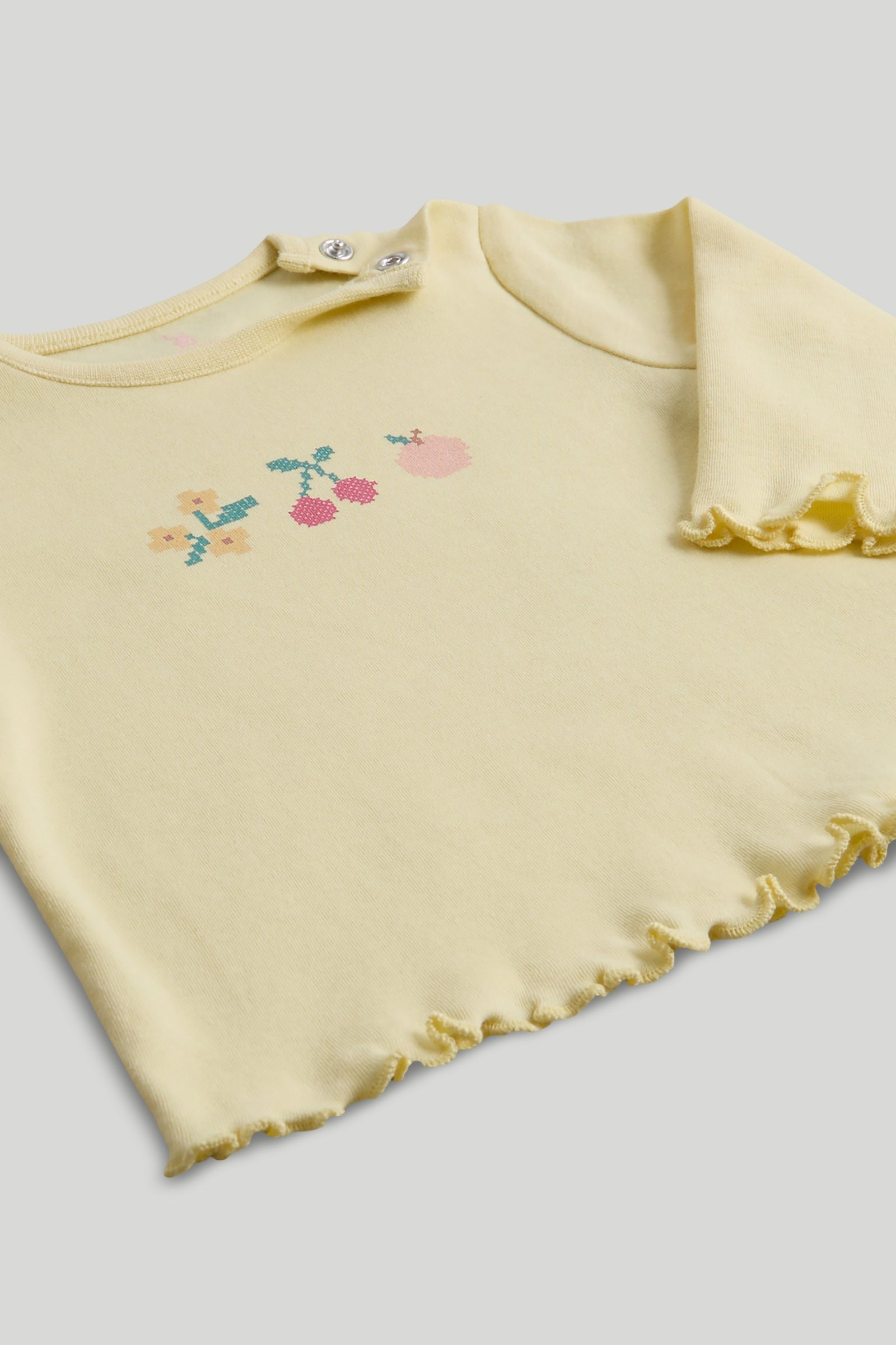 Girls Multi Fruit Print Cotton Regular Fit 2-Pack Long Sleeve Pyjama Set