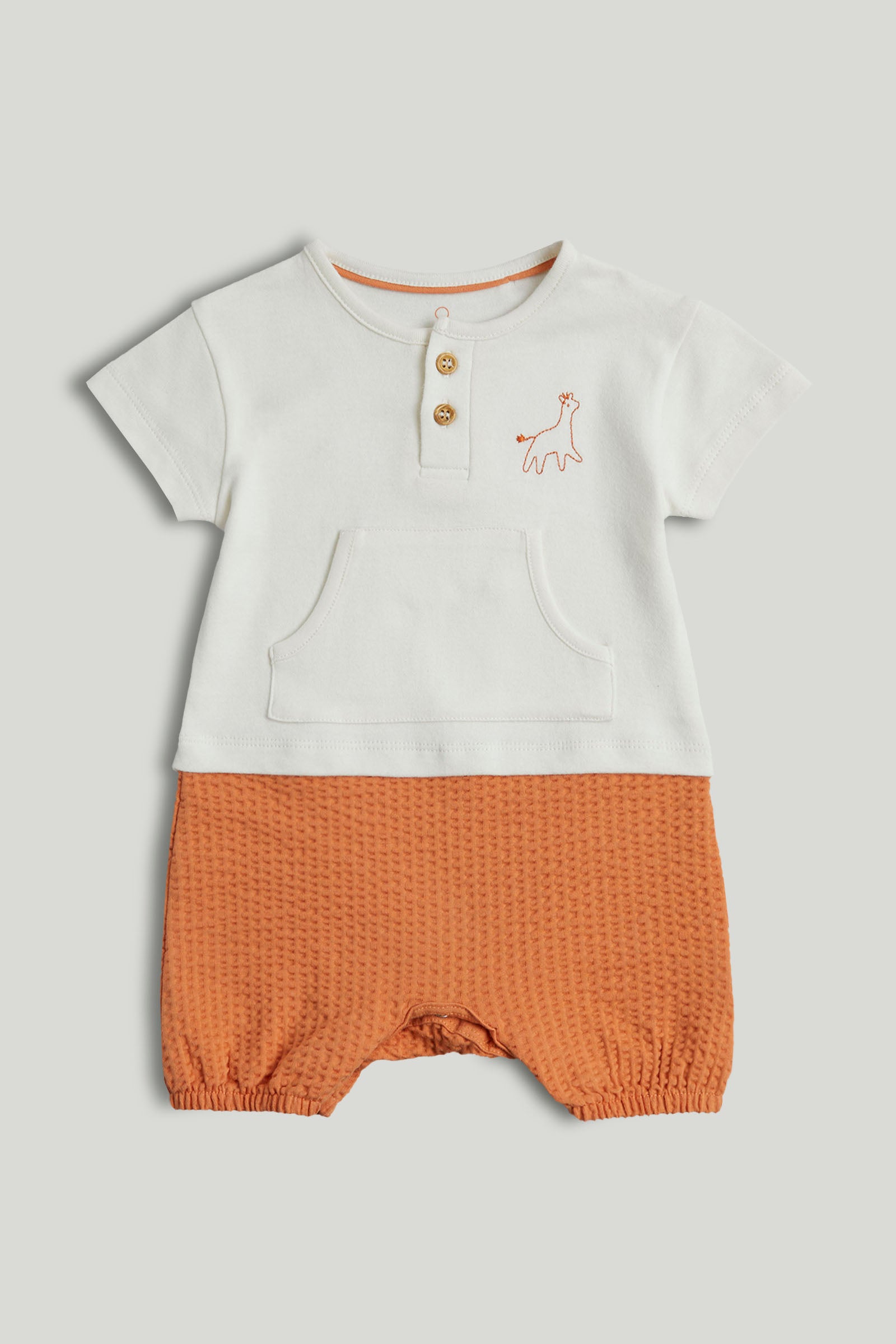 Baby Boys Multi Cotton Seersucker Mock Romper