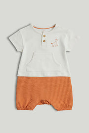 Baby Boys Multi Cotton Seersucker Mock Romper