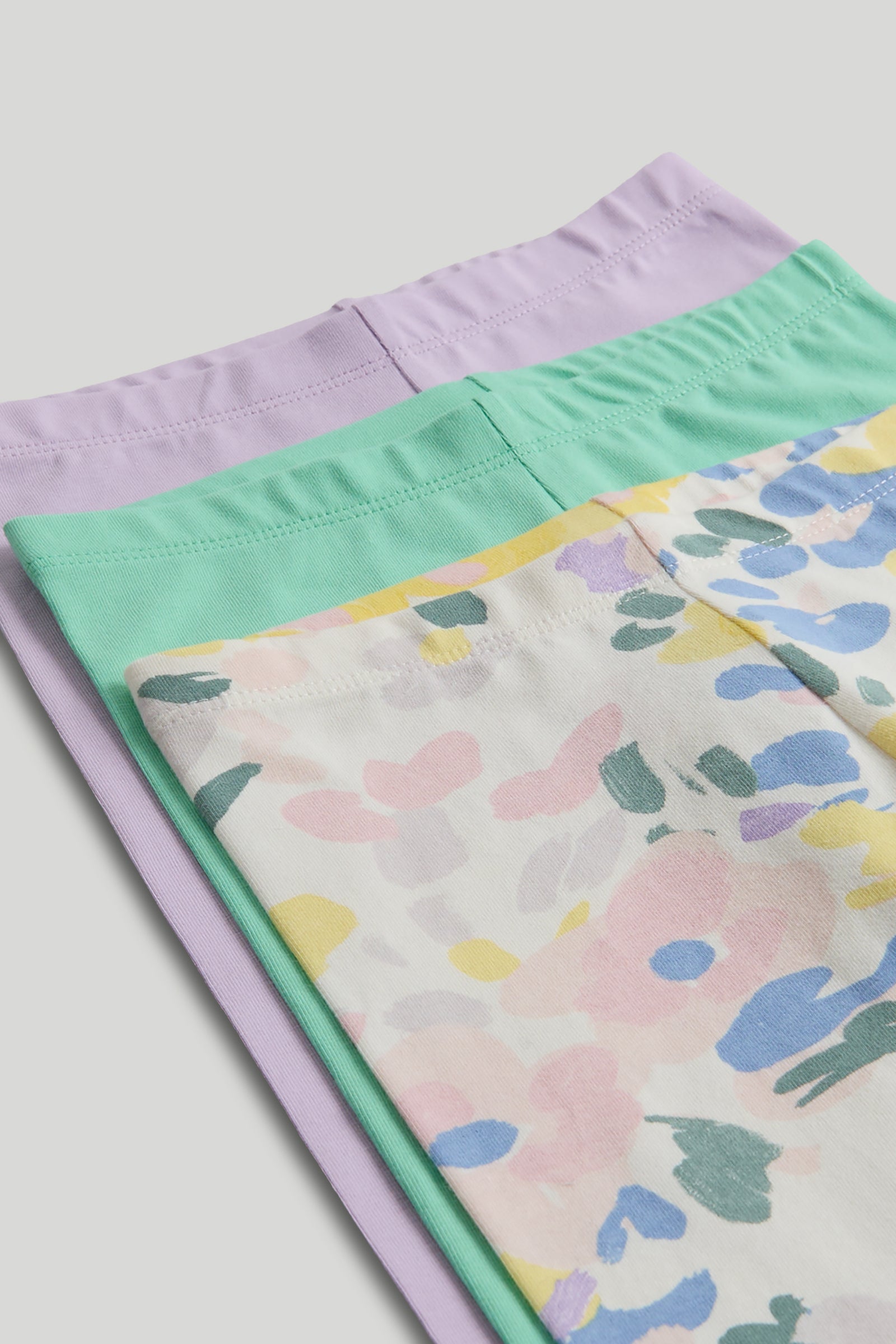 Girls Multi Cotton Stretch 3-Pack Everyday Leggings