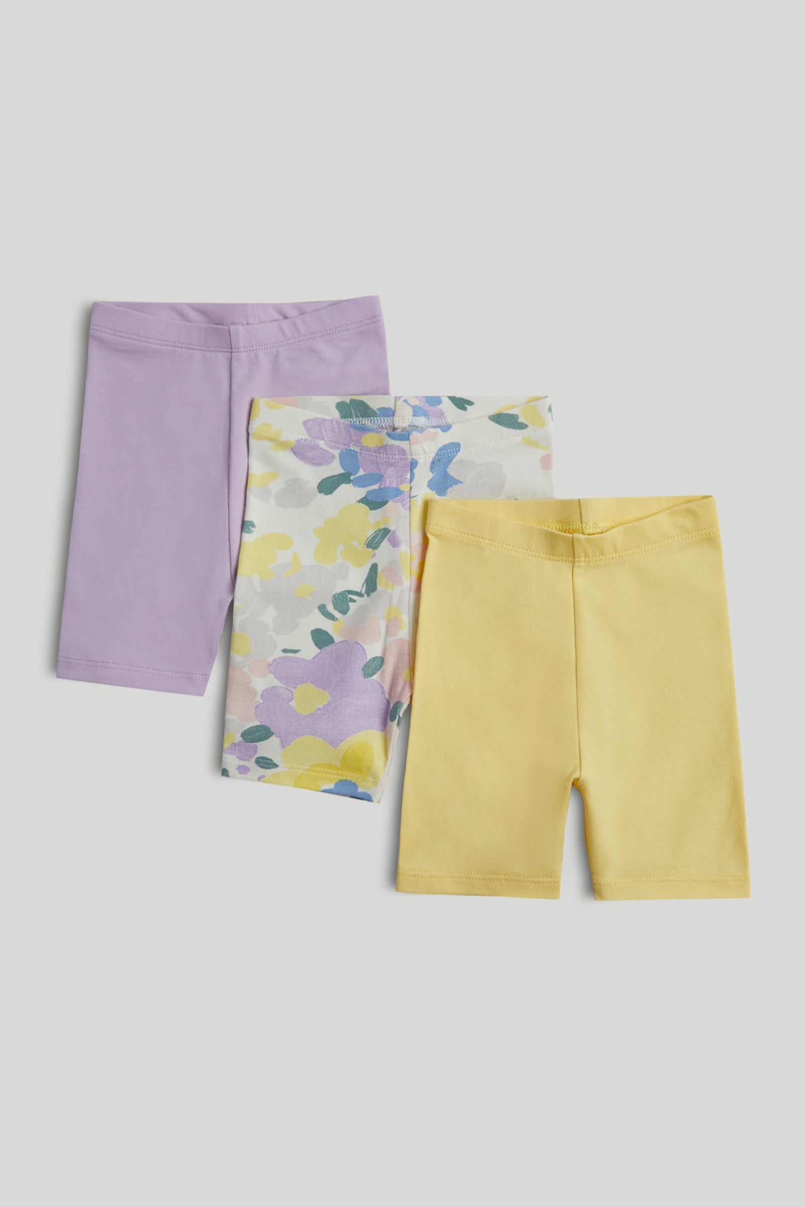 Girls Multi Cotton Stretch 3-Pack Cycling Shorts