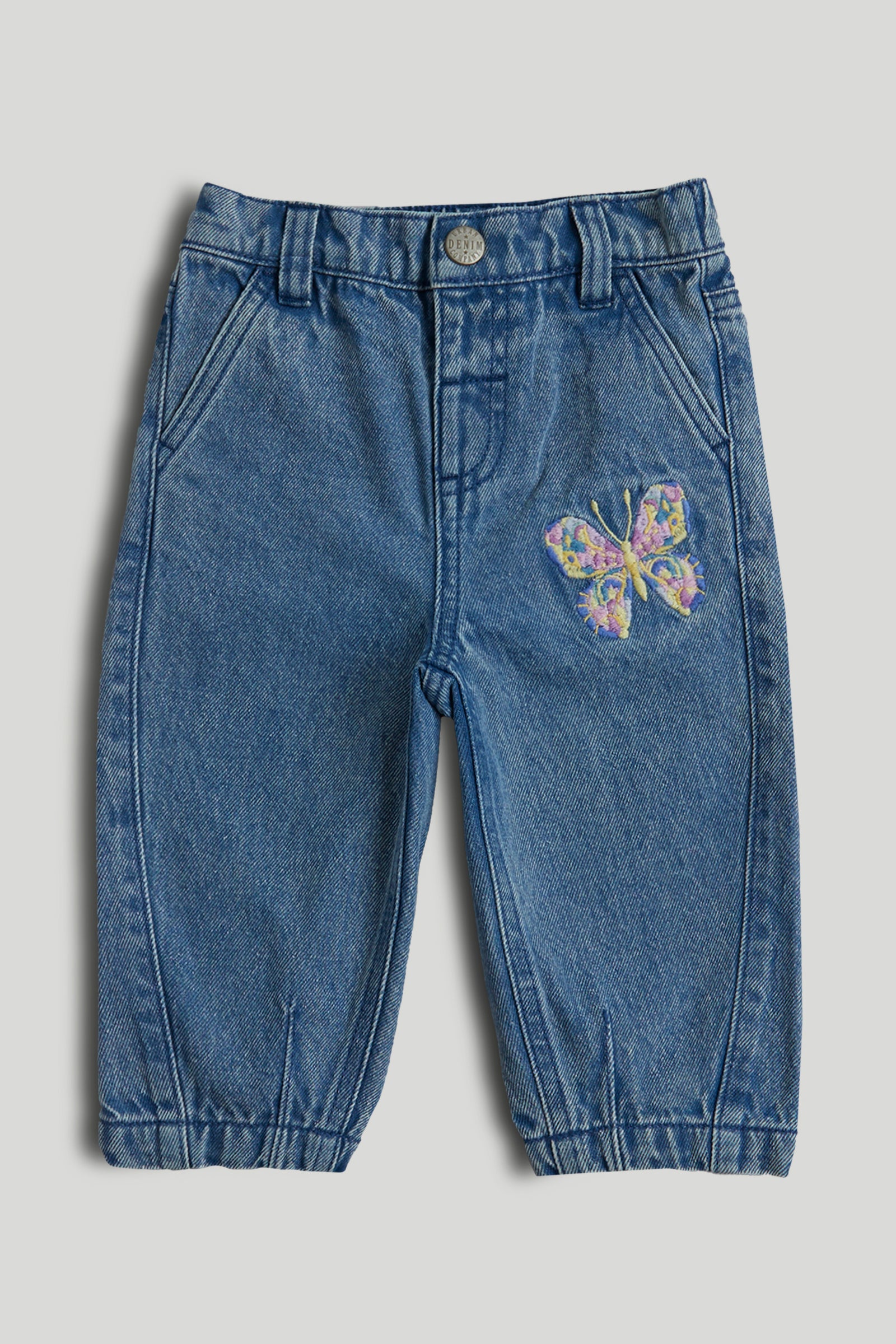 Boys Blue Cotton Regular Fit Dyed Jeans