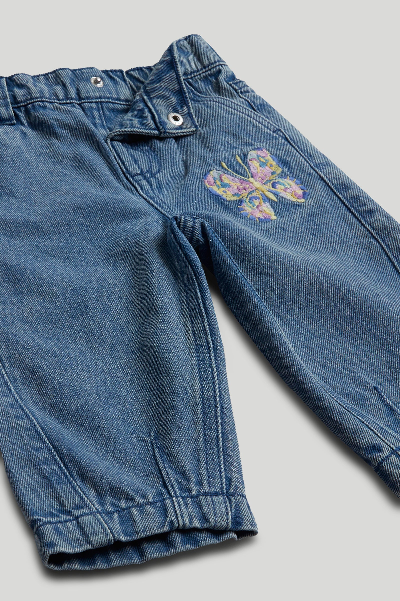 Boys Blue Cotton Regular Fit Dyed Jeans