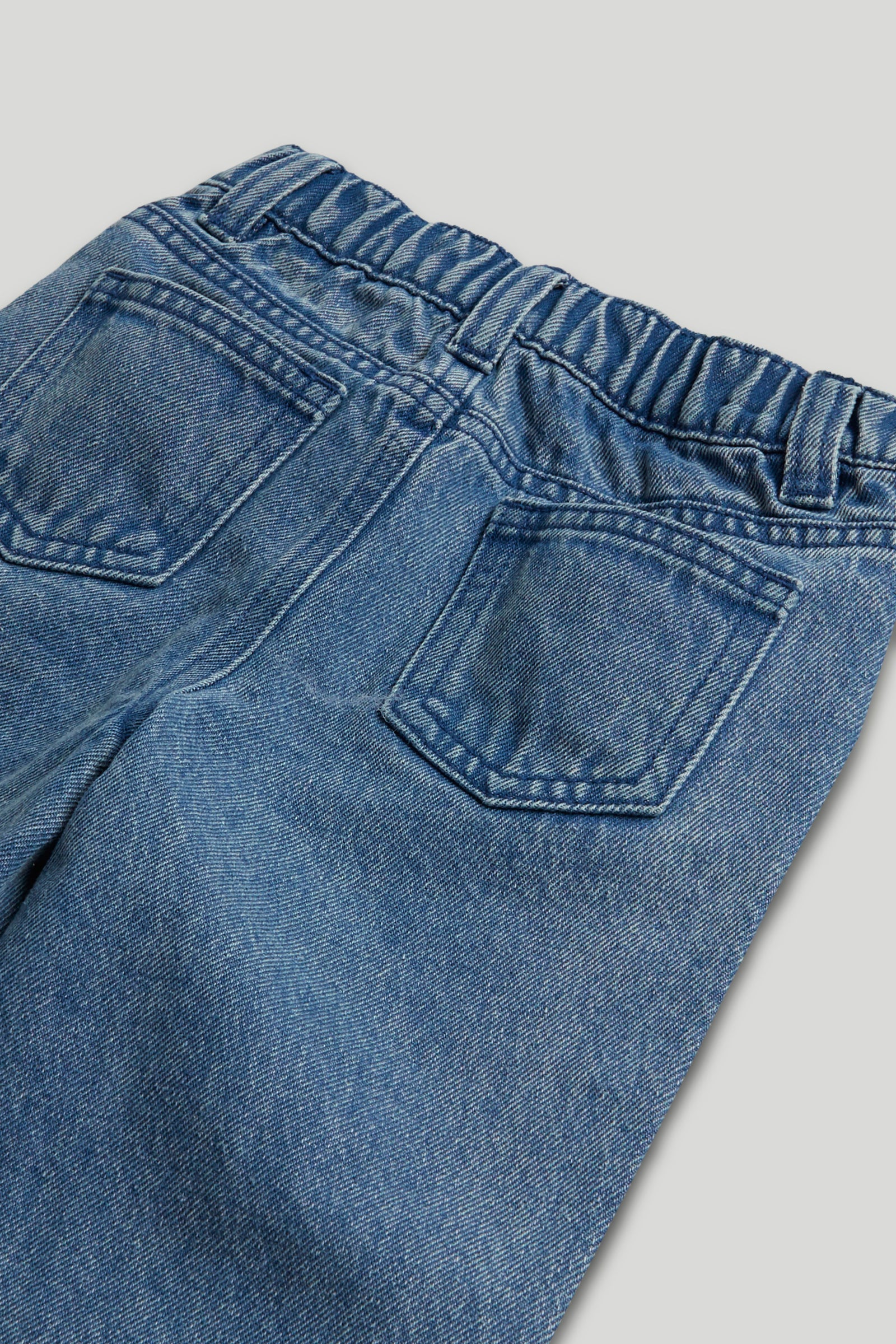 Boys Blue Cotton Regular Fit Dyed Jeans