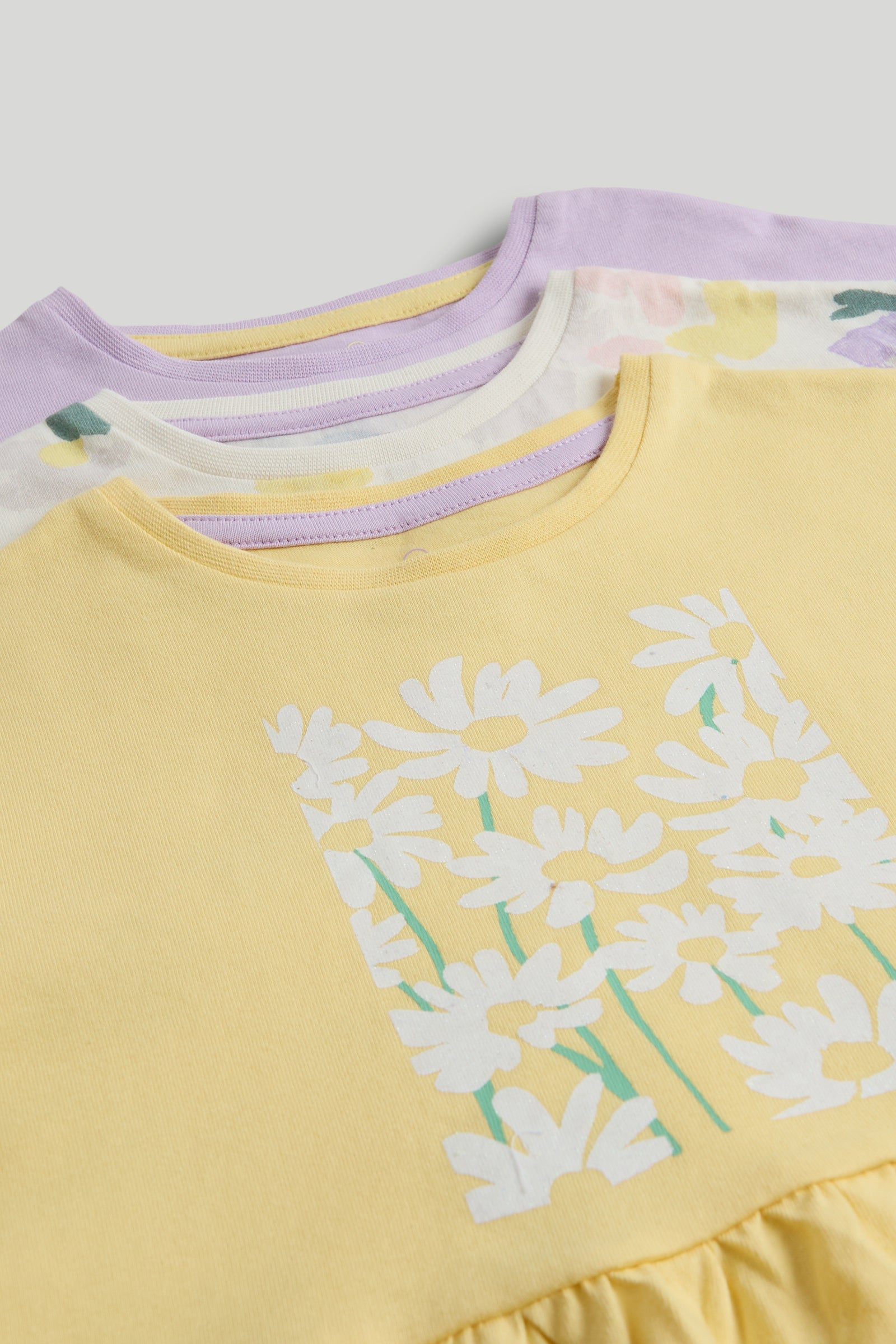 Girls Multi Cotton Printed T-Shirts Pack of 3