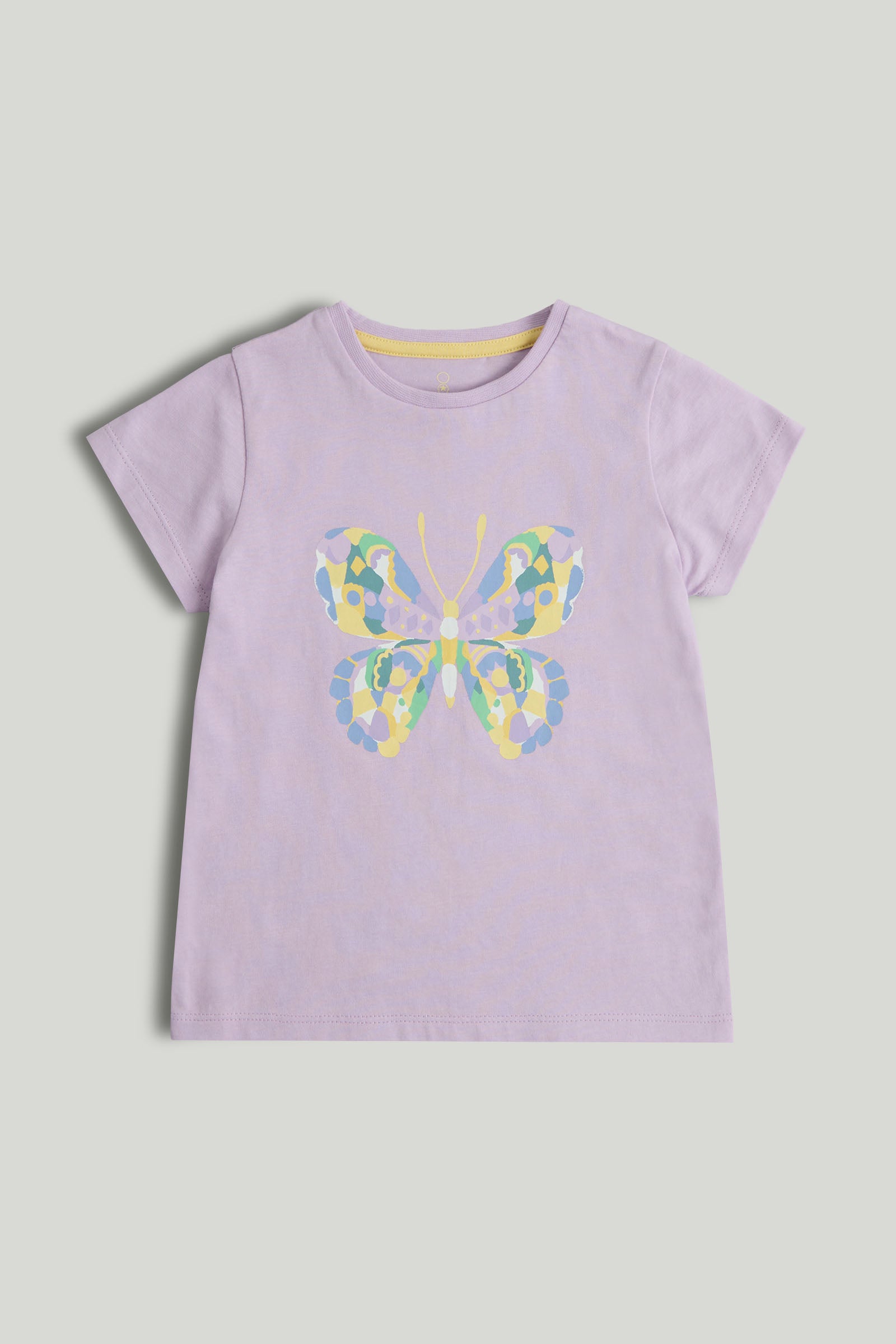 Girls Lavender Cotton Printed T-Shirt