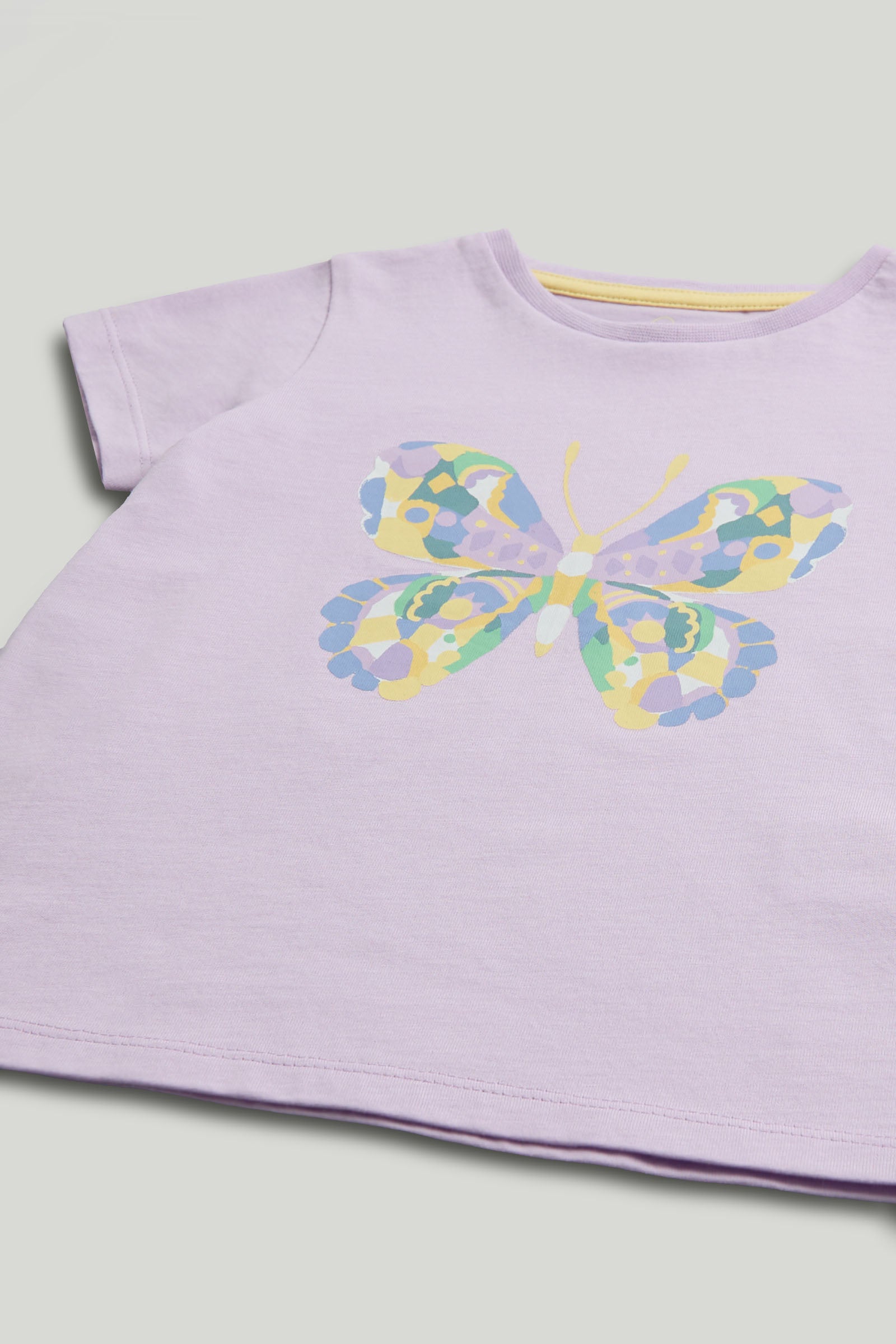 Girls Lavender Cotton Printed T-Shirt