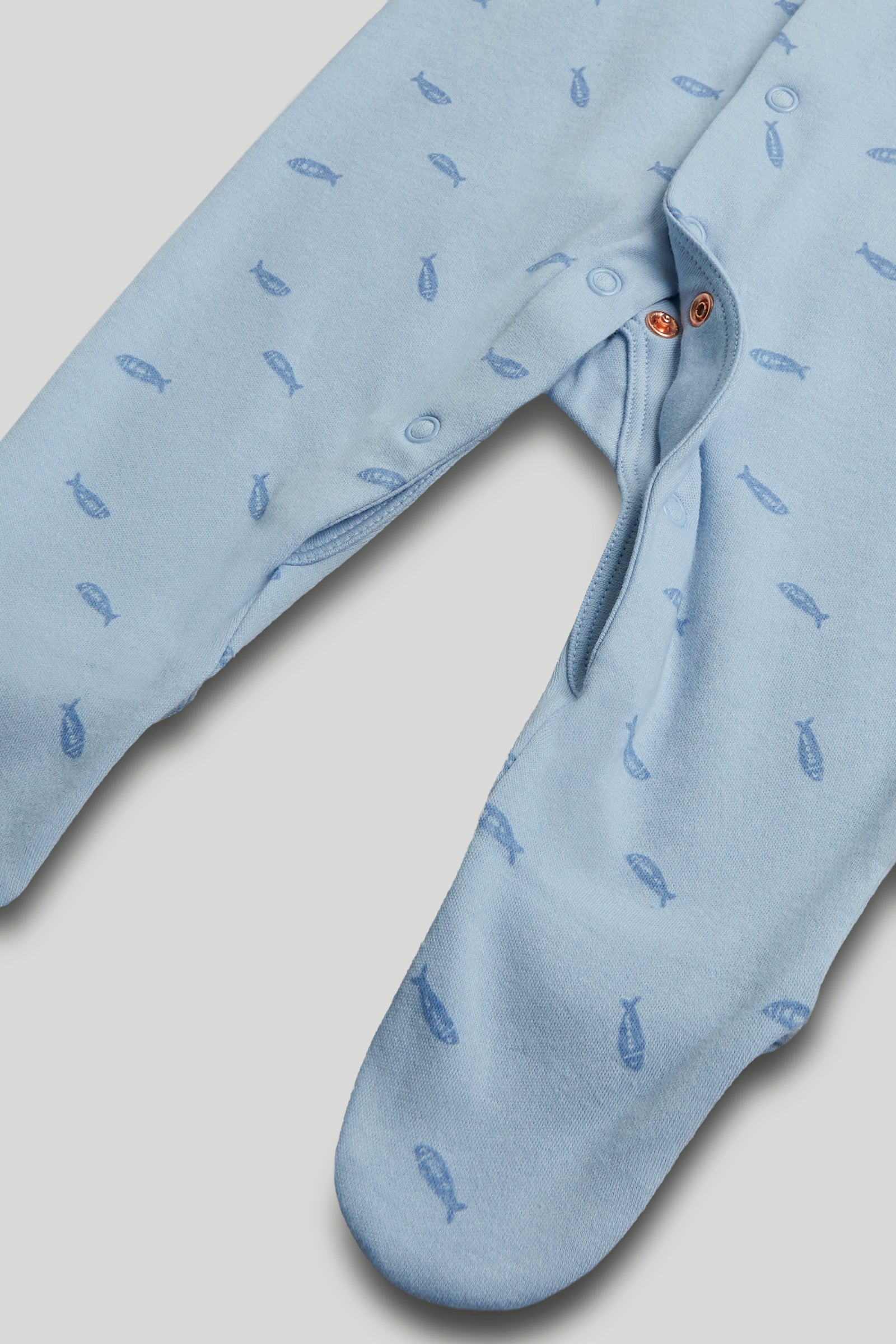 Boys Multi Whale Print Cotton Regular Fit 3-Pack Sleepsuits