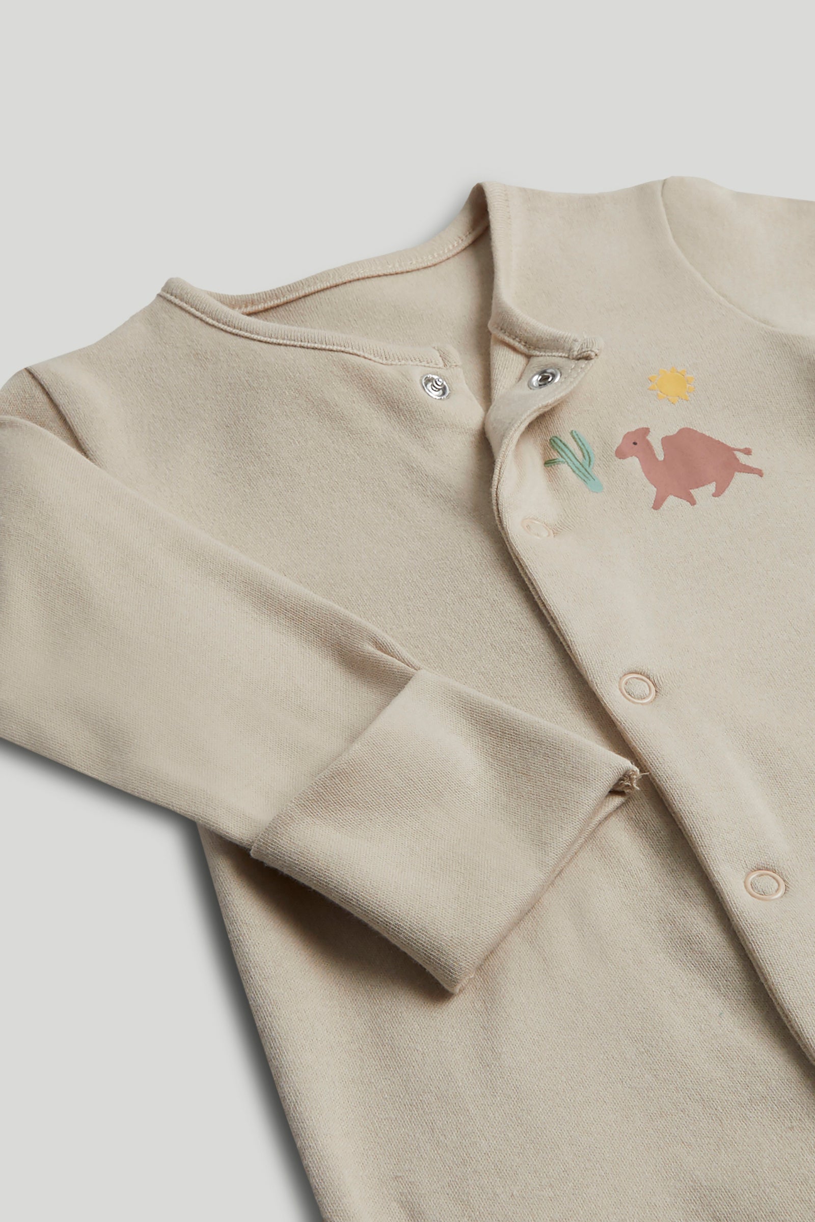 Boys Multi Camel Print Cotton Regular Fit 3-Pack Sleepsuits