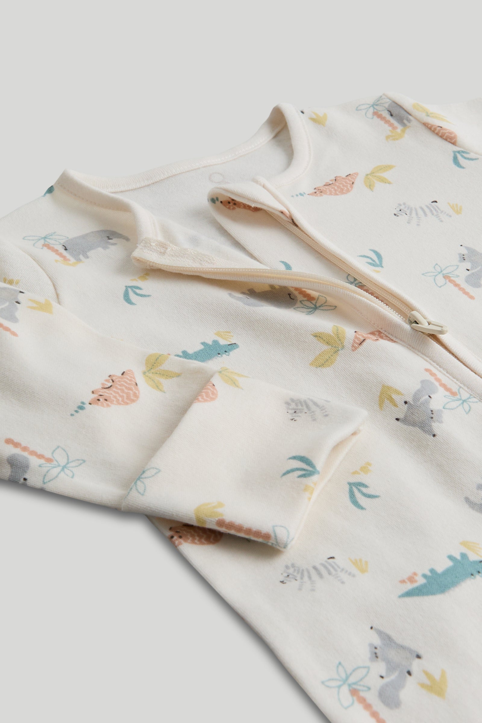 Boys Multi Printed Cotton Footless Zipped 2-Pack Sleepsuits