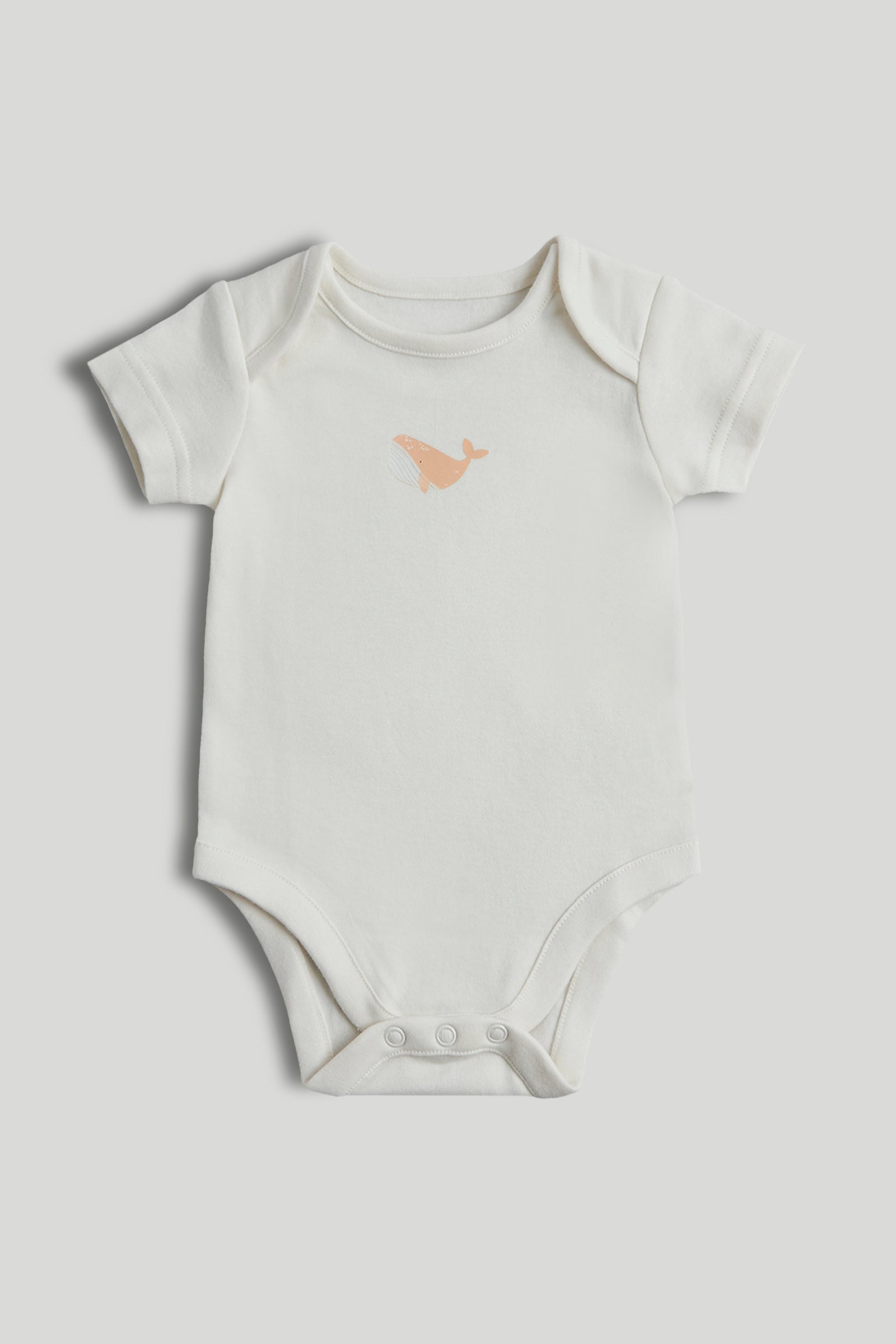 Boys Multi Whale Print Cotton Regular Fit 5-Pack Short Sleeve Bodysuits