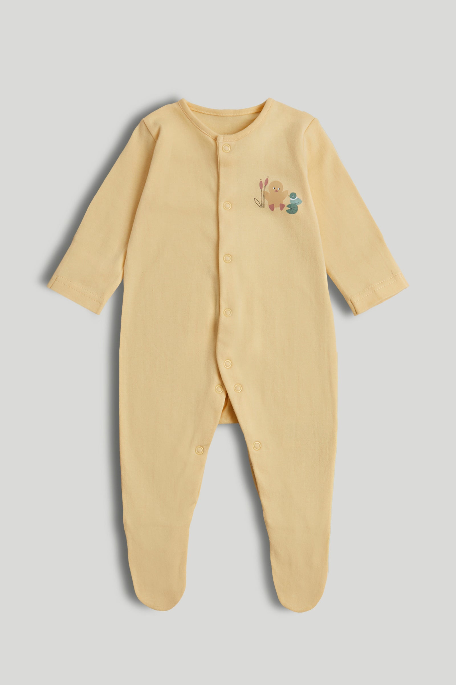 Kids Multi Duck Print Cotton Regular Fit 3-Pack Sleepsuits
