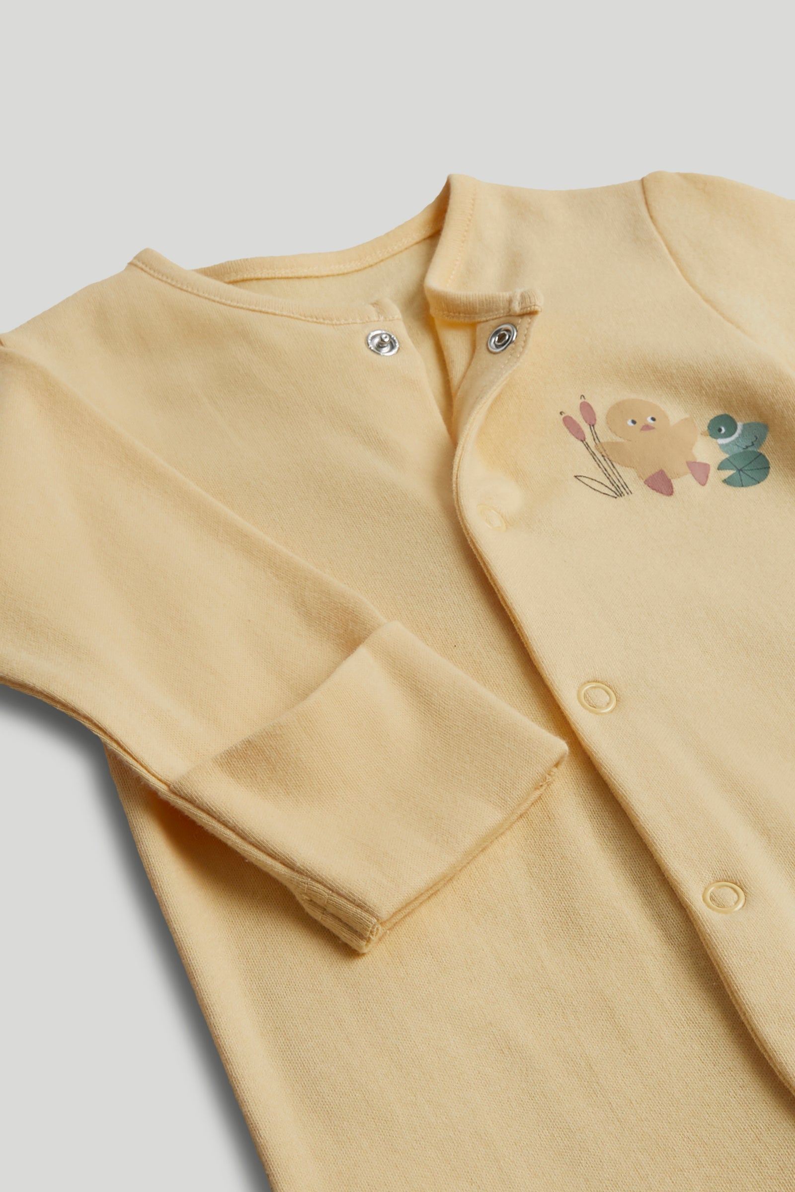 Kids Multi Duck Print Cotton Regular Fit 3-Pack Sleepsuits