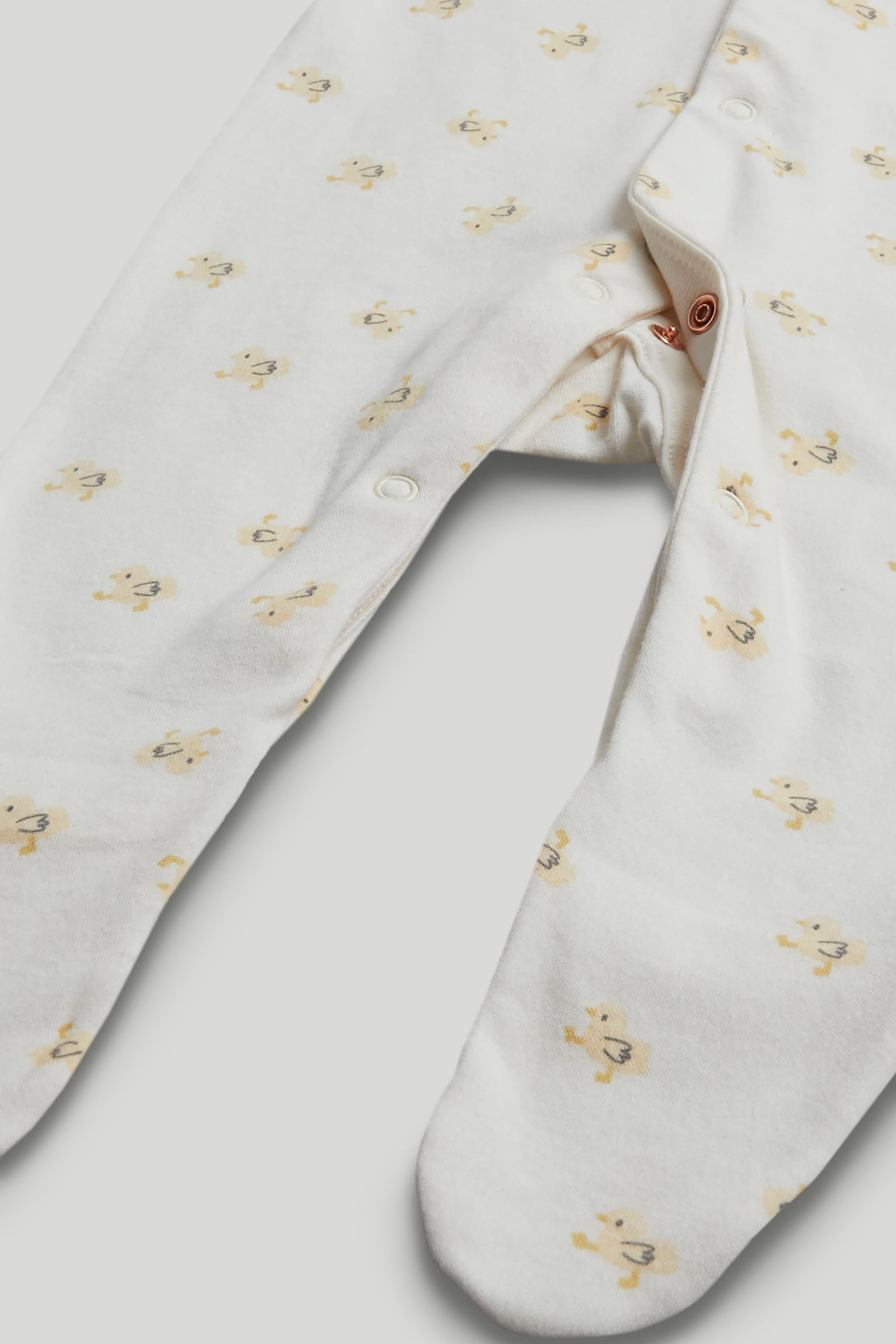 Kids Multi Duck Print Cotton Regular Fit 3-Pack Sleepsuits