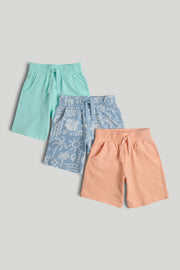 Baby Boys Multi Cotton Jersey Shorts Pack of 3