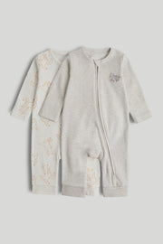Baby Multi Cotton Footless Zipped Sleepsuits Pack of 2