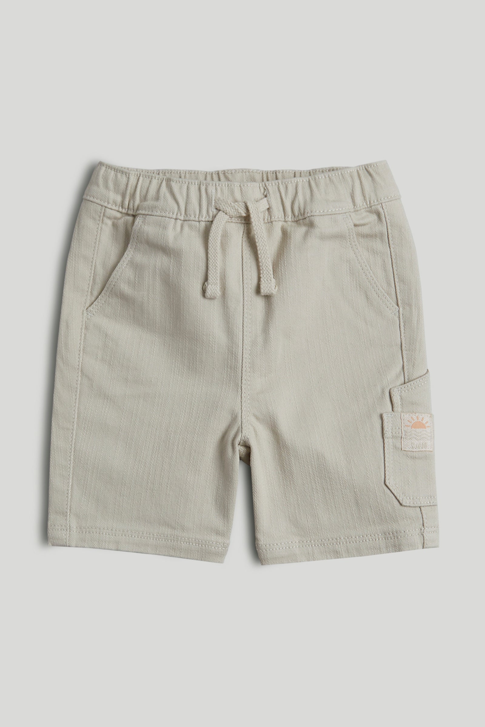 Boys Neutral Cotton Twill Regular Fit Casual Shorts