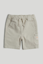 Boys Neutral Cotton Twill Regular Fit Casual Shorts
