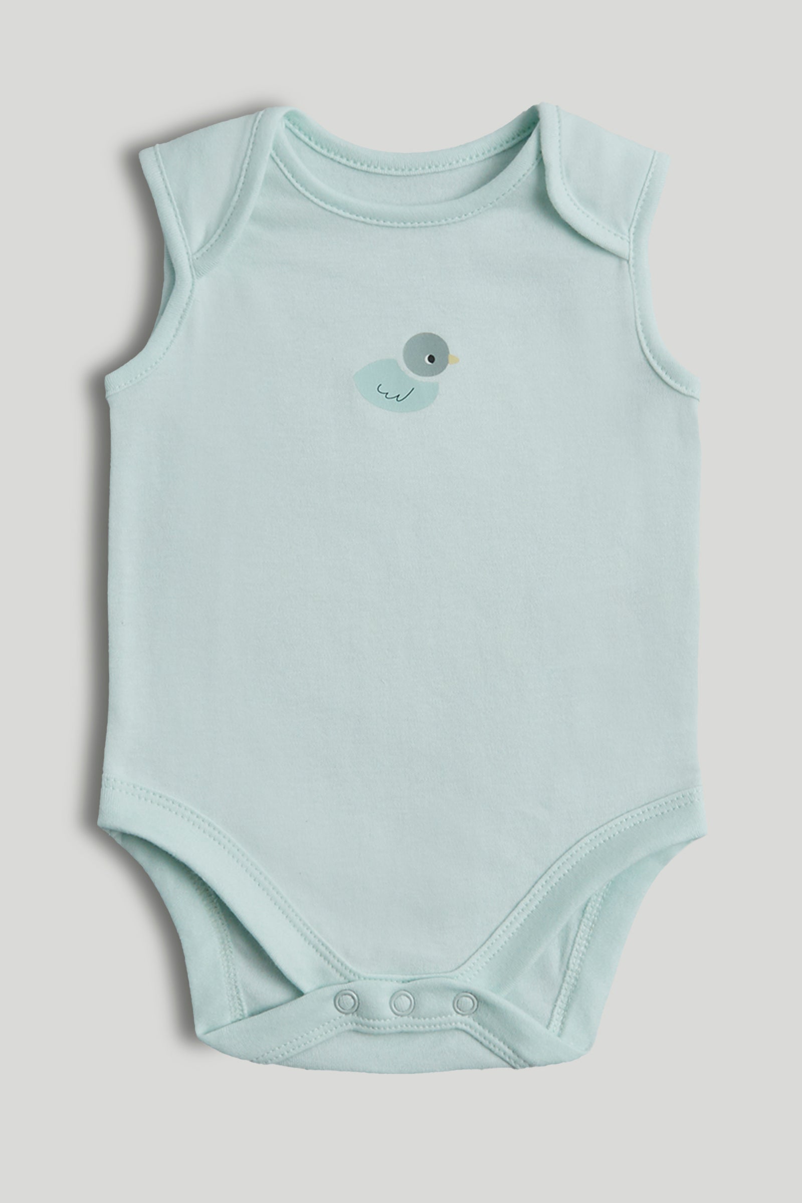 Baby Multi Cotton Sleeveless Duck Print Bodysuits Pack of 5