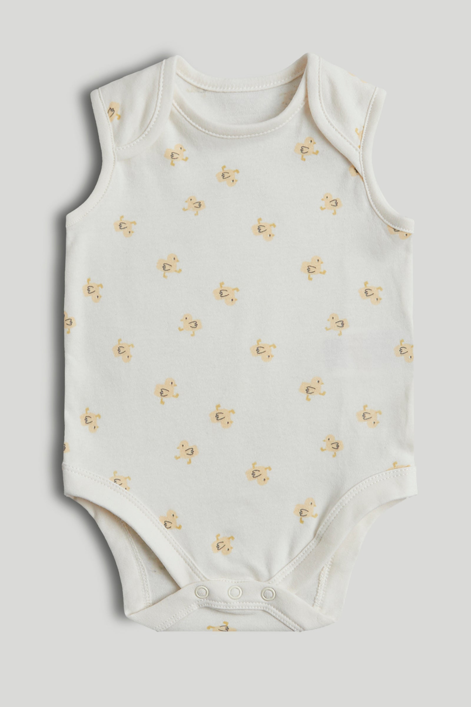 Baby Multi Cotton Sleeveless Duck Print Bodysuits Pack of 5